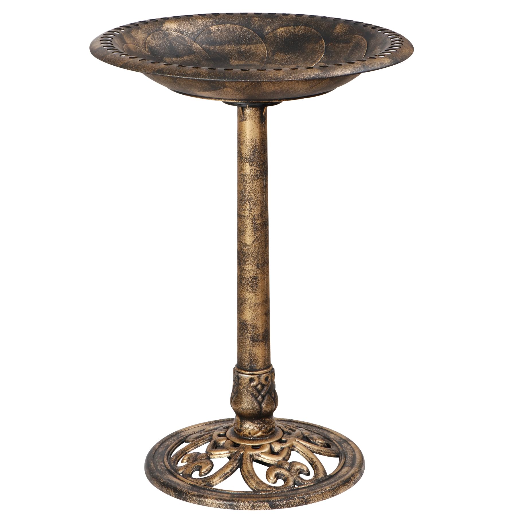 ZENY Outdoor Garden Bird Bath 28Inch Weather Resistant Polyresin Birdbath, Bronze