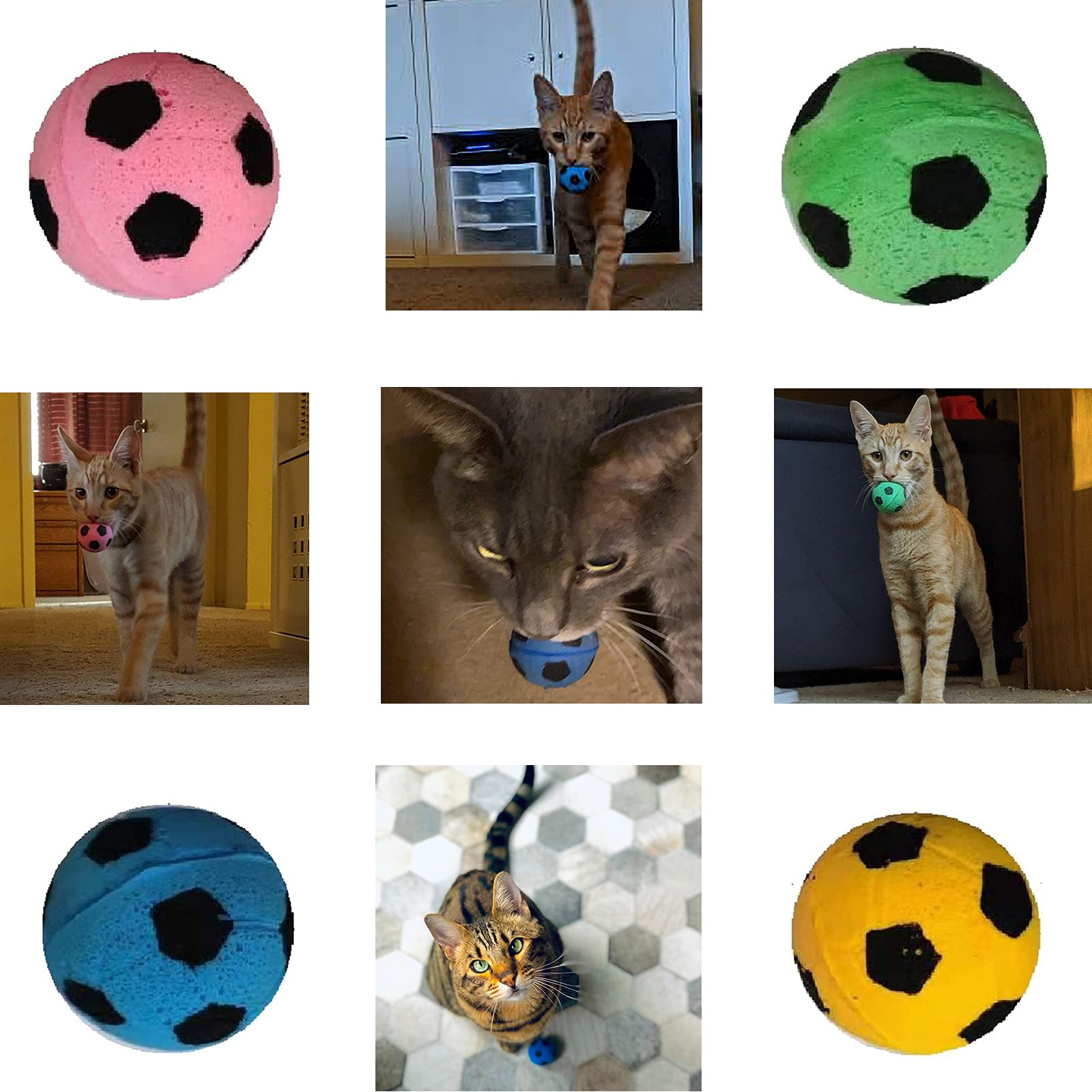 Shuyue Foam Soccer Balls Cat Toys (Balls Cat Toys (12Pcs))