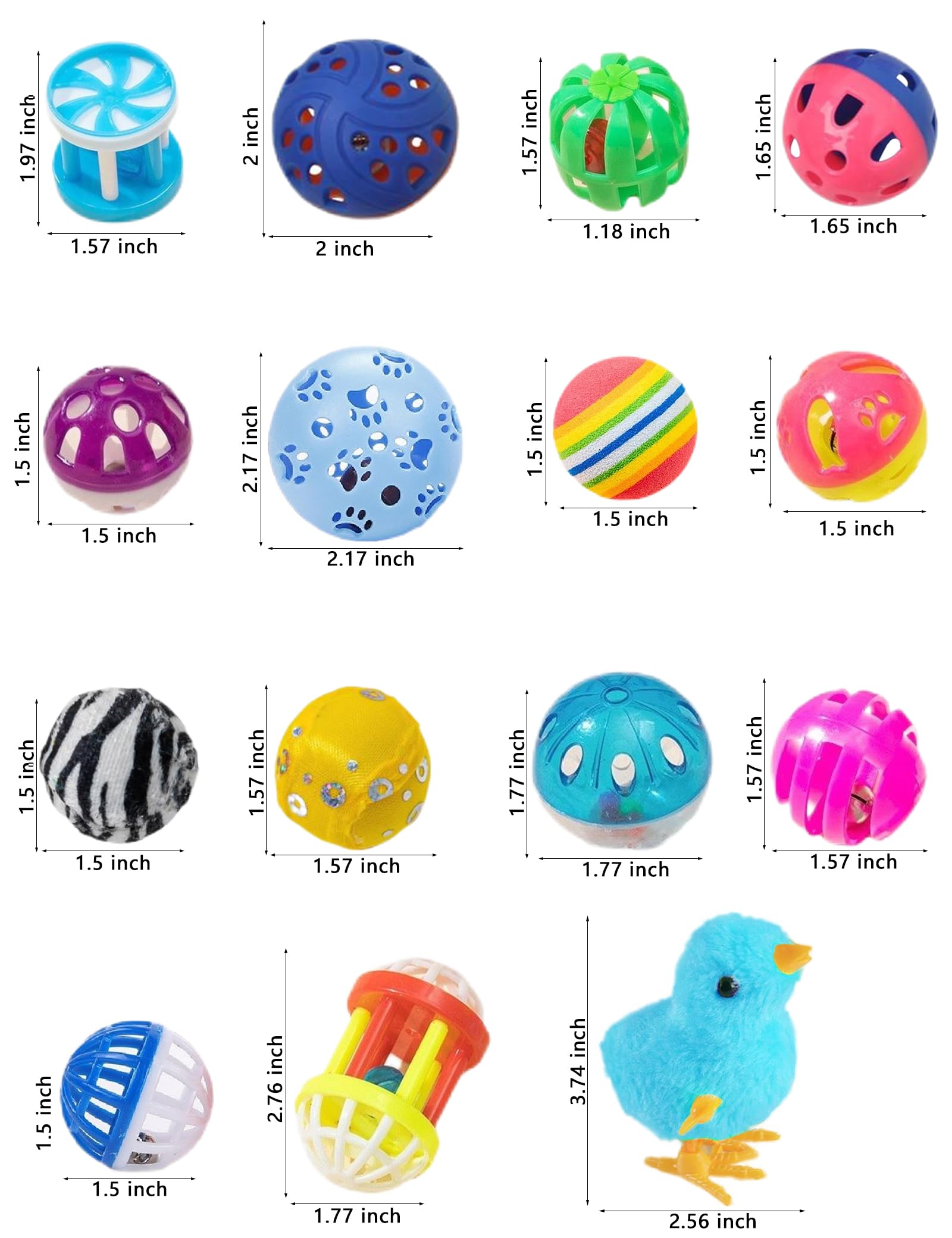 Heuhai 31 Pcs Cat Toys Bundle - Long-Lasting Fun, Safe For Kittens And Adult Cats (1.5'' - 3.74'', Cat Toys Ultimate Pack)