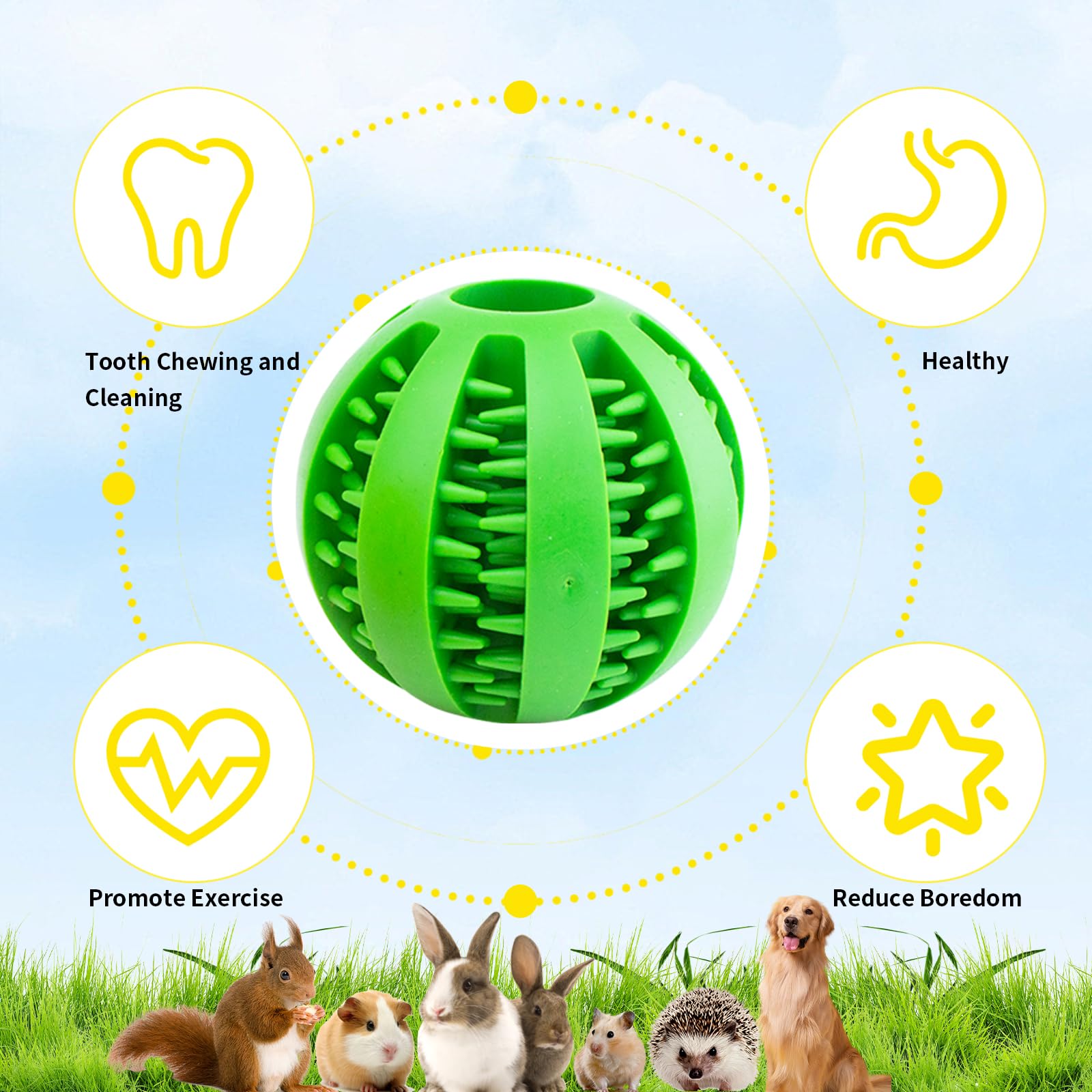 Ooxyg Rabbit Teething Toys Ball Small Animals Play Balls Treat Dispensing Rabbit Balls Puzzle Chew Balls & Rolling Toys For Bunn