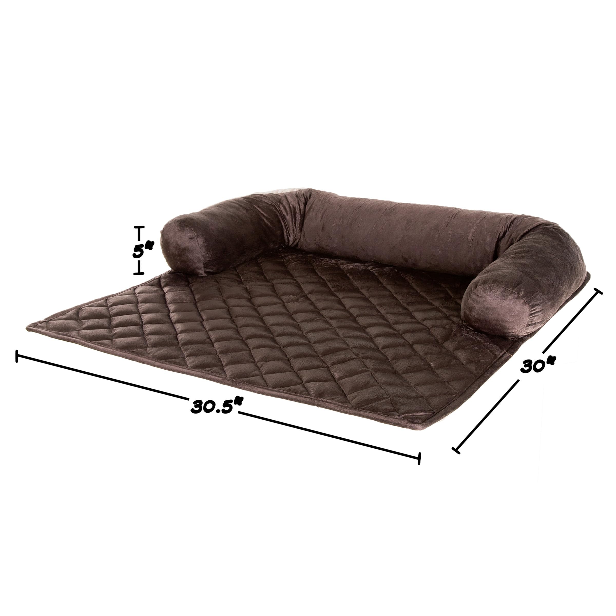 Couch Cover for Dogs - 30x30.5 Pet Furniture Protector with Memory Foam Bolster, Quilted Fabric, and Water-Resistant Base Layer