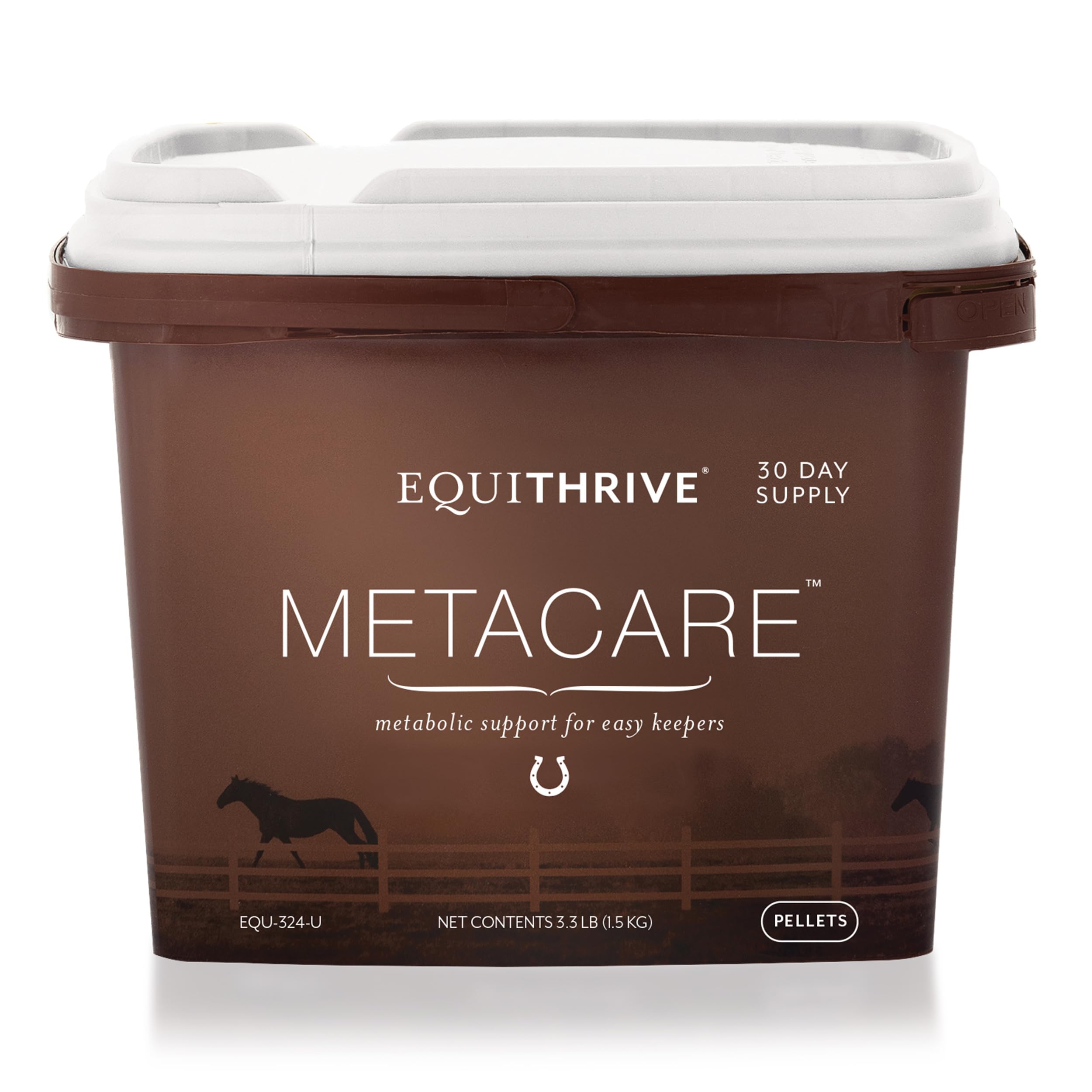 Equithrive MetaCare Horse Supplement Pellets with Resveratrol, Flavonoids and Amino Acids, Equine Metabolic Support, 3.3 lbs, 30