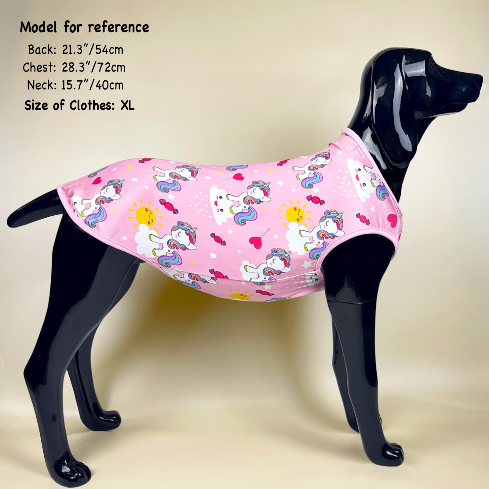 D.E.E Unicorn Galaxy Pattern Dog Shirts For Big Dogs - Stretchy Tank Top (Vunicpink, 3X-Large)