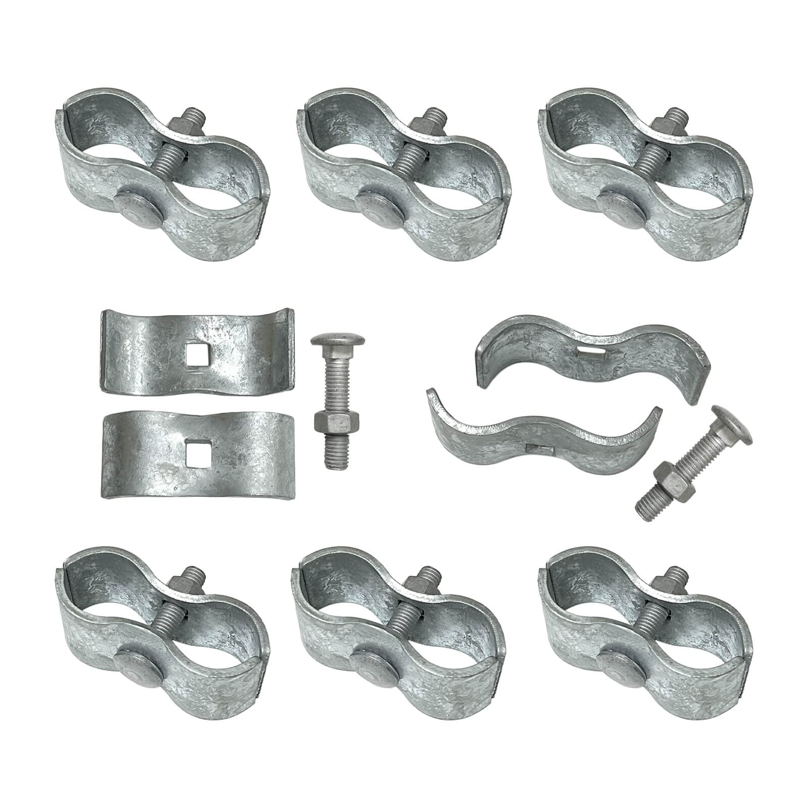 Chain Link Fence Panel Clamps/Galvanized Steel Panel Clamp 1-5/8' (8 Set)/ Kennel Clamps: Chain Link Fence Pipe Panel Frames, Saddle Clamp, Kennel Clamp