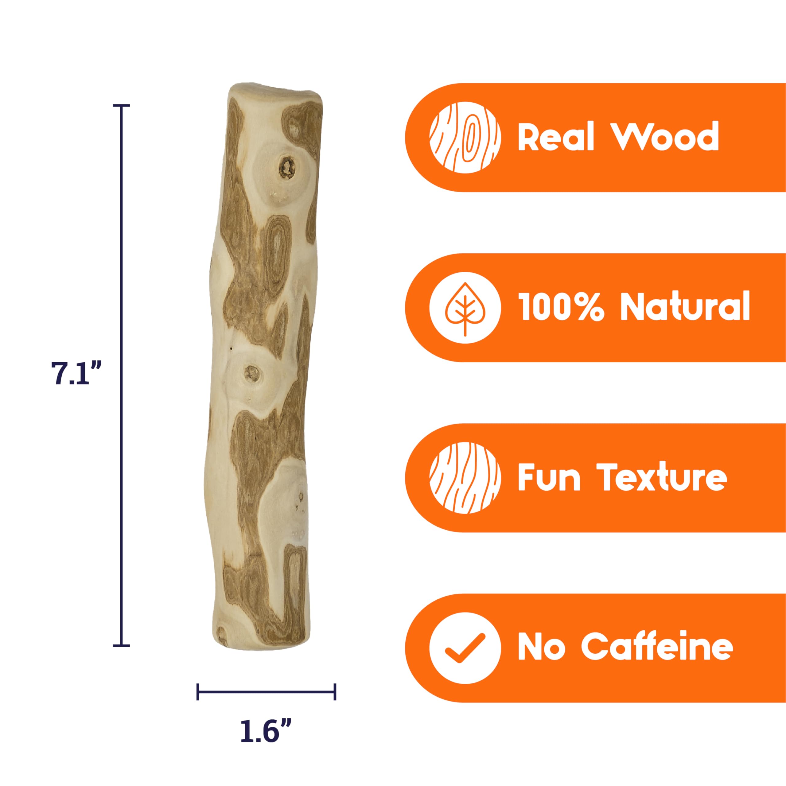 Petstages Coffee Wood Dog Chew Stick - Medium Natural Wood Toy for Light to Moderate Chewers, Sustainably Sourced