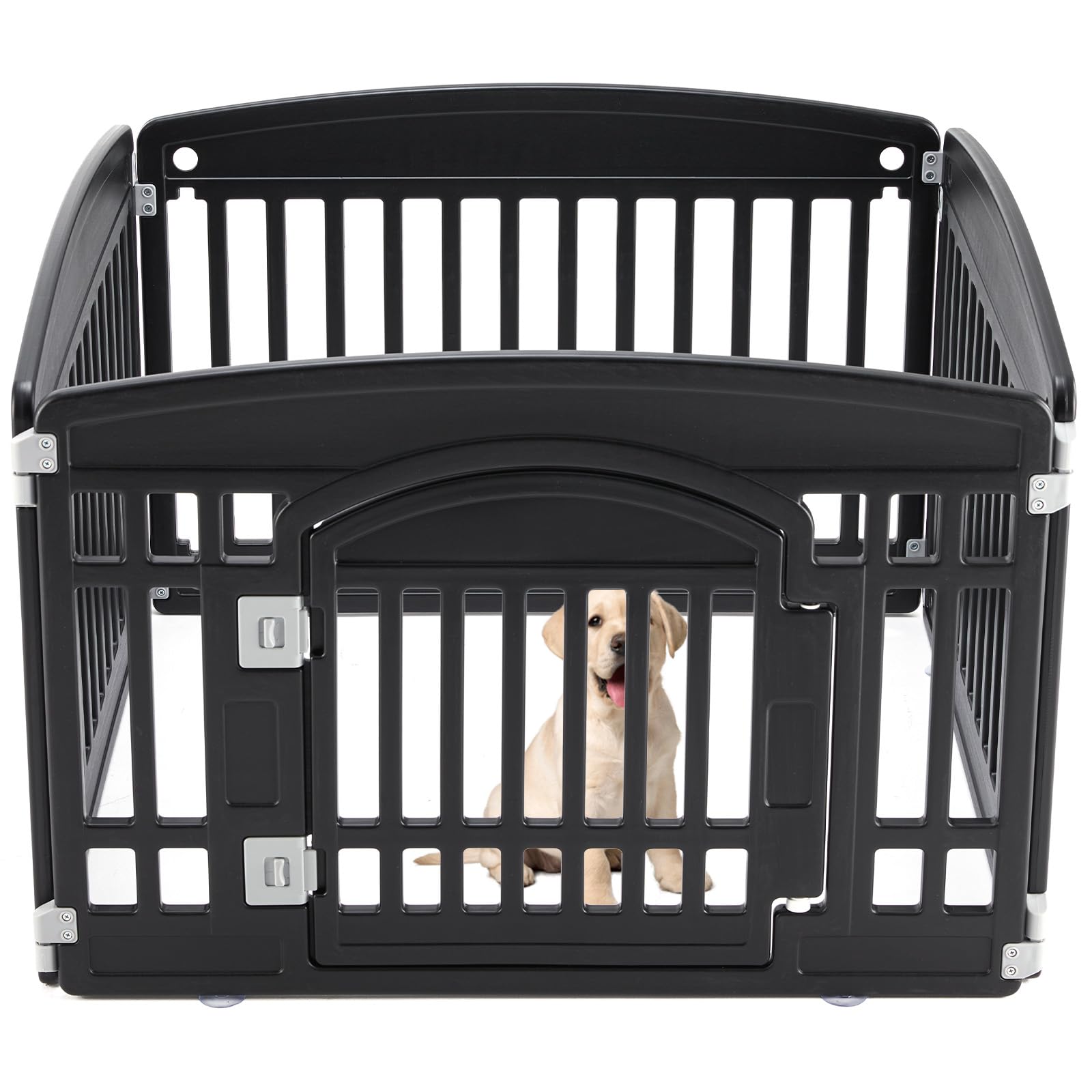 Sweetcrispy Plastic Dog Playpen - 4-Panel 24'' Expandable & Durable Pet Fence For Small To Medium Dogs - Indoor & Outdoor Portab