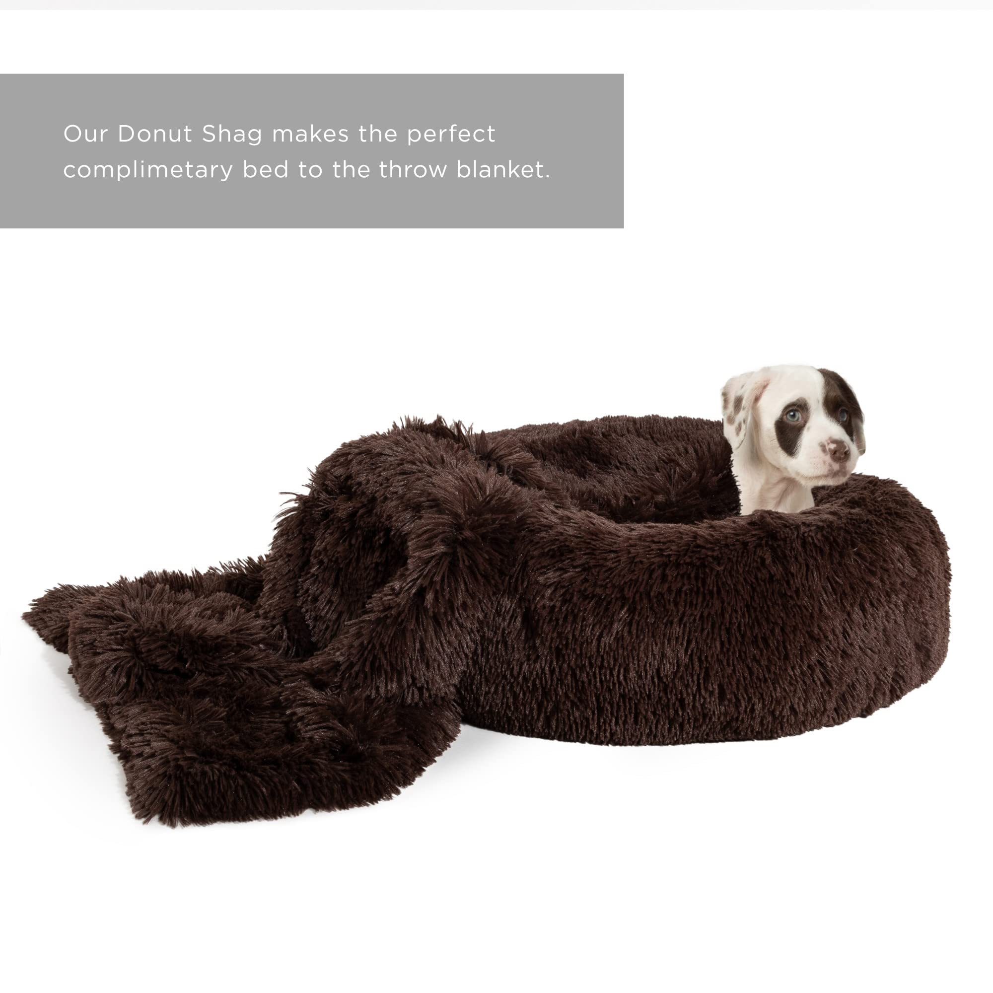 Best Friends By Sheri Calming Shag Fur Pet Throw Blanket, Darck Chocolate, 30'X40'