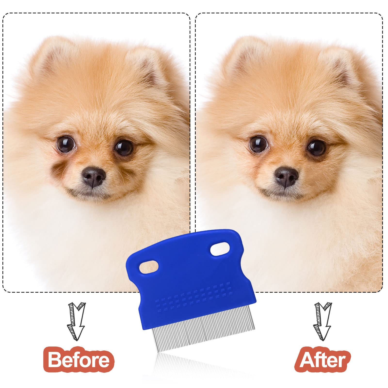 5 Pieces Dog Eye Combs Tear Stain Remover Combs Pet Grooming Comb For Small Dogs Gently Removing Eye Mucus And Crust (Blue, Blac