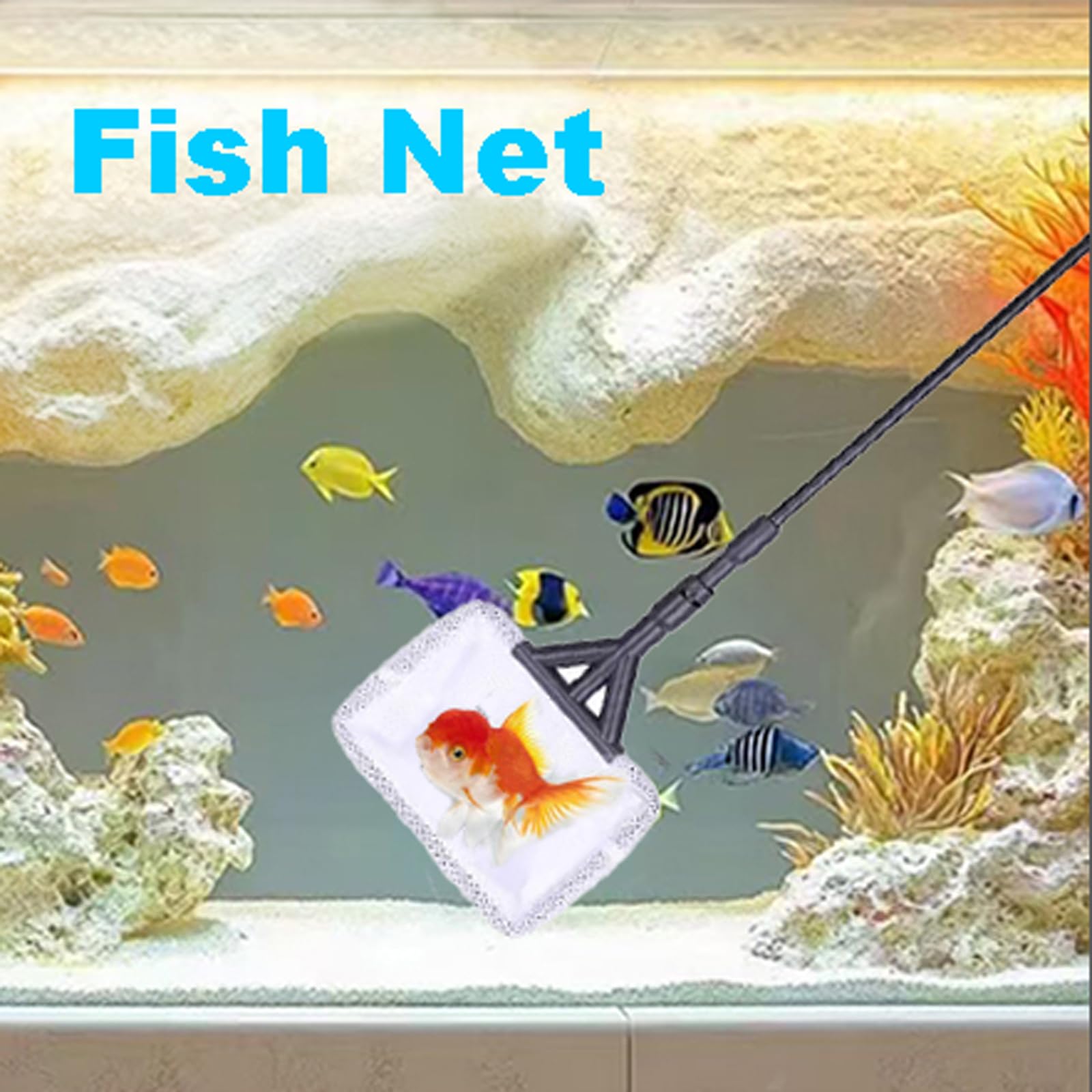 Carefree Fish 4IN1 Carbon Fiber Aquarium Cleaning Tools Long Handle Adjustable Length 18~24Inch Fish Tank Cleaner Kit Alage Scra
