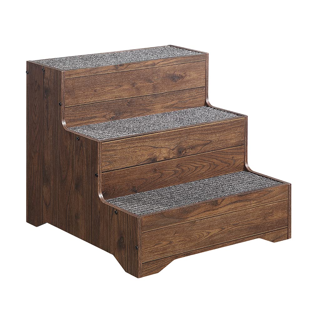 Beenbkks Furniture Style Dog Stairs, Pet Steps For Small Dogs And Cats, Wooden Non-Slip Pet Ladder For Old Injured Pets To Reach