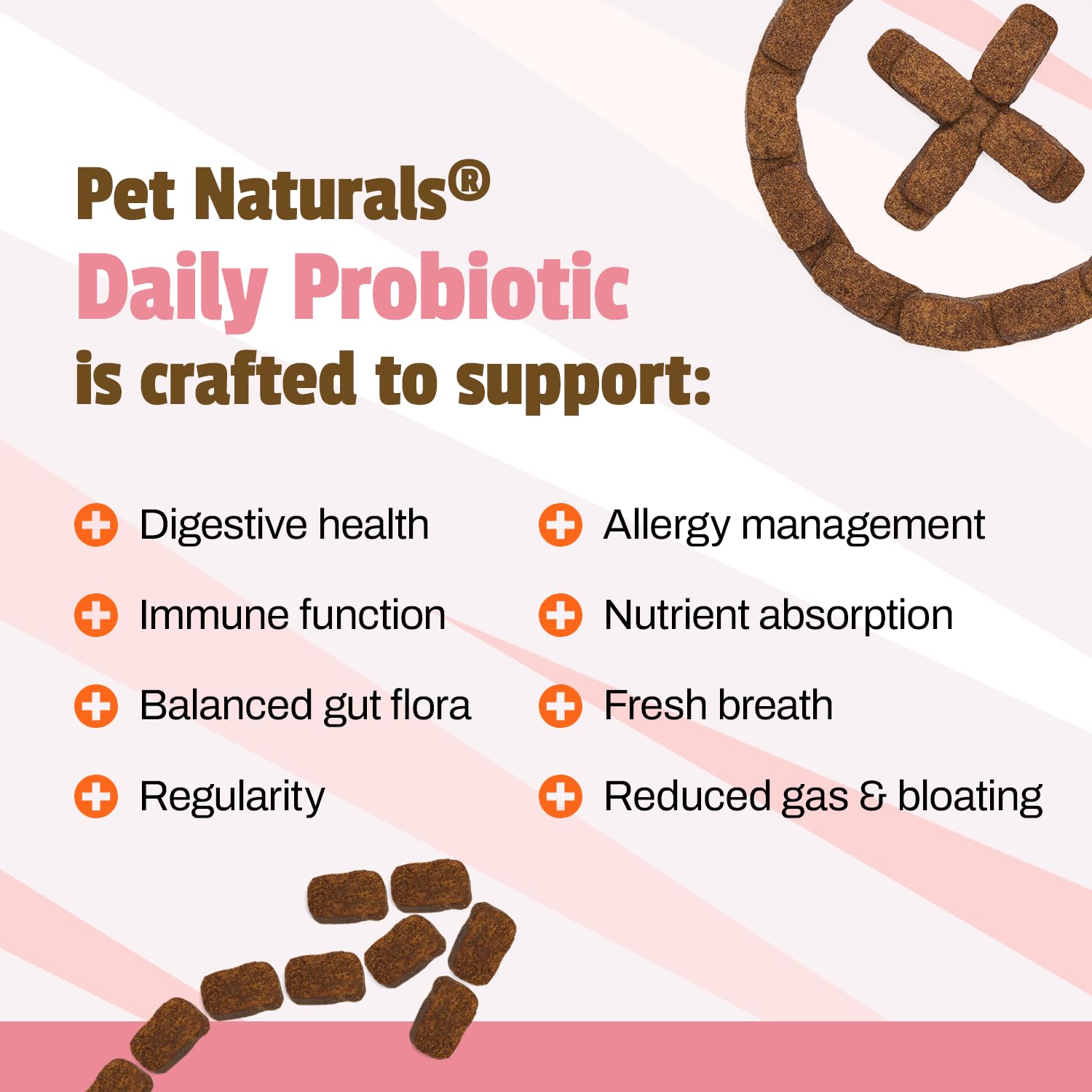 Pet Naturals Daily Probiotic for Dogs, 120M CFUs - Pre and Probiotics for Dogs Digestive Health, Gut Health, Immune Support, Dia