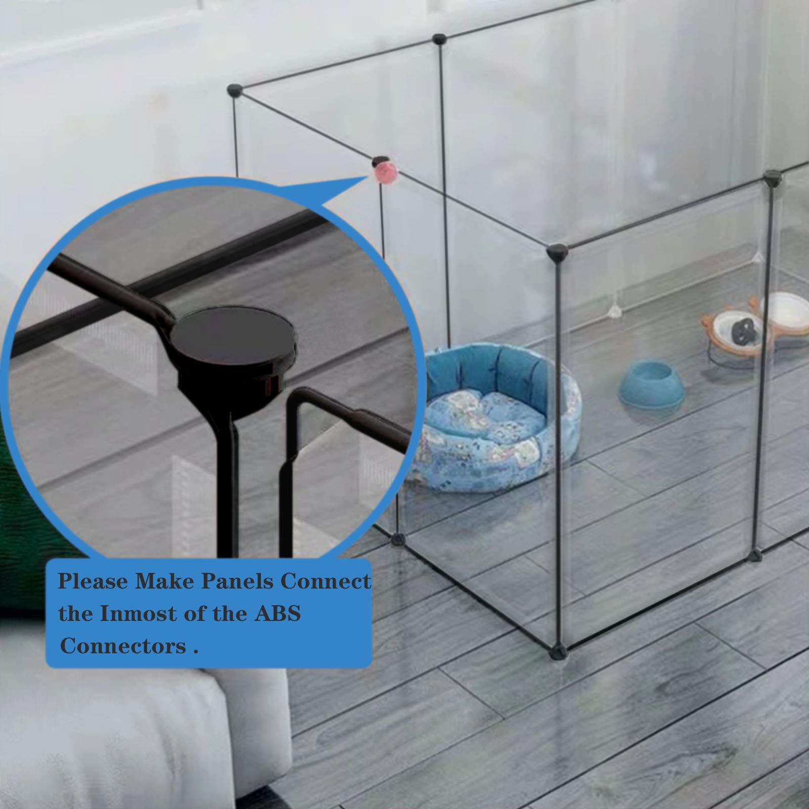 Brian & Dany Pet Dog Playpen, Clear Acrylic Puppy Dog Play Pen Indoor, Portable Small Animal Transparent Fence Panels For Rabbit