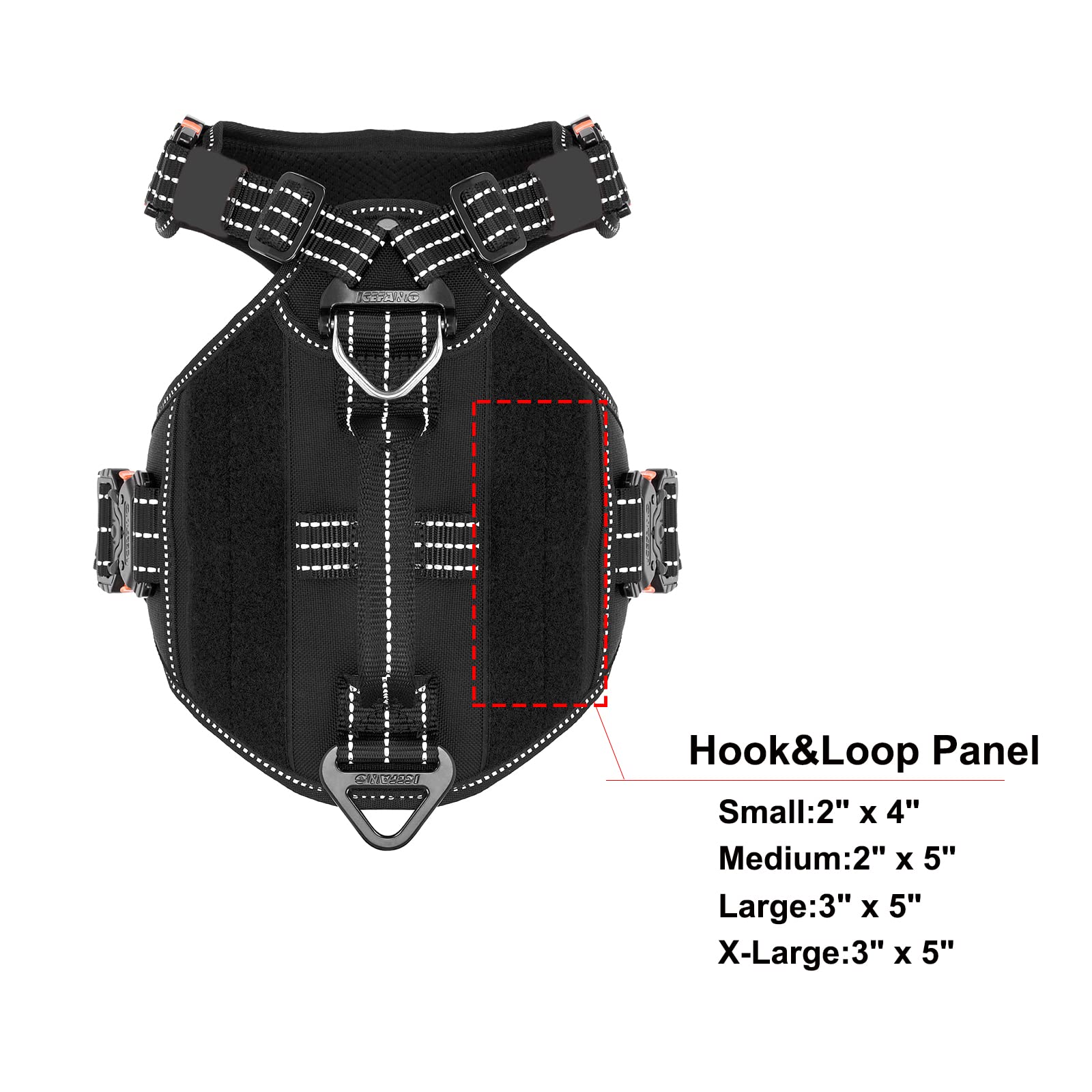 Icefang Gn8 Tactical Dog Harness With 4X Metal Buckles For X-Large Sized Dogs,Reflective In Training Walking K9 Vest,No-Pull Fro