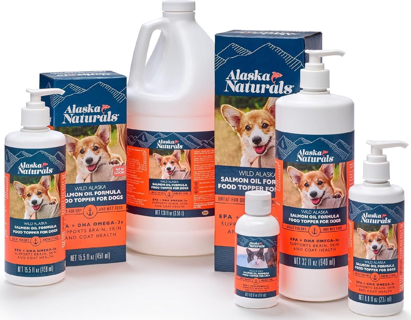 Alaska Naturals - Wild Alaska Salmon Oil Formula Dog Food Topper - EPA and DHA Omega-3 - Supplement for Healthy Skin, Shiny Coat
