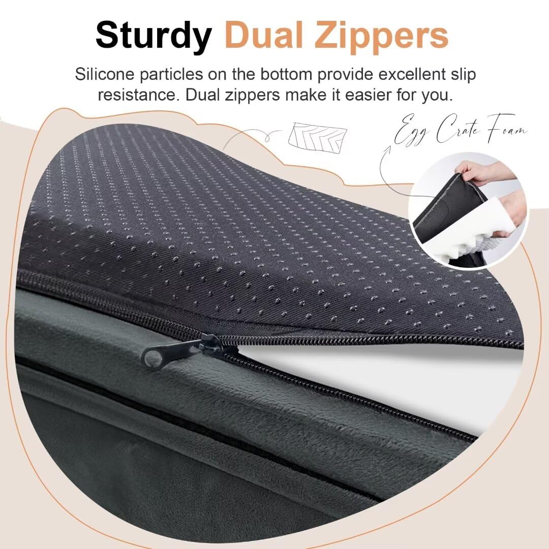 Large Dog Bed Orthopedic Washable: Beds Bolster Xl Bed Big Xlarge Dogs Memory Foam Couch Sofa Waterproof With Removable Cover - Dark Grey