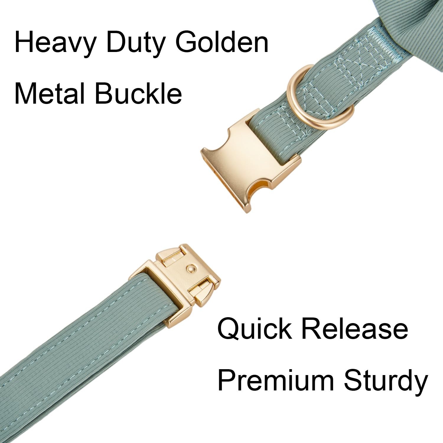 Ewinoom Bowtie Dog Collar Adjustable Soft Collars With Detachable Bow Tie And Metal Buckle For Small Medium Large Dogs,Dark Gree