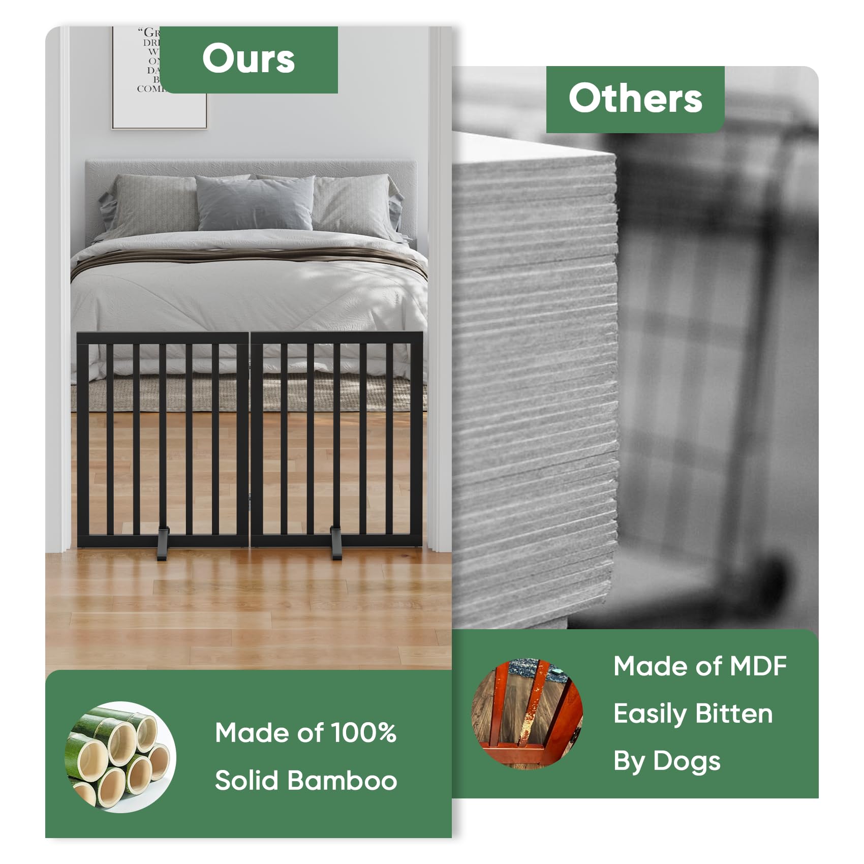 Dog Gate, Freestanding Dog Gates For Doorways, Foldable Dog Gate Indoor, Pet Gates For Doorways Bedroom, Puppy Gate With Metal S