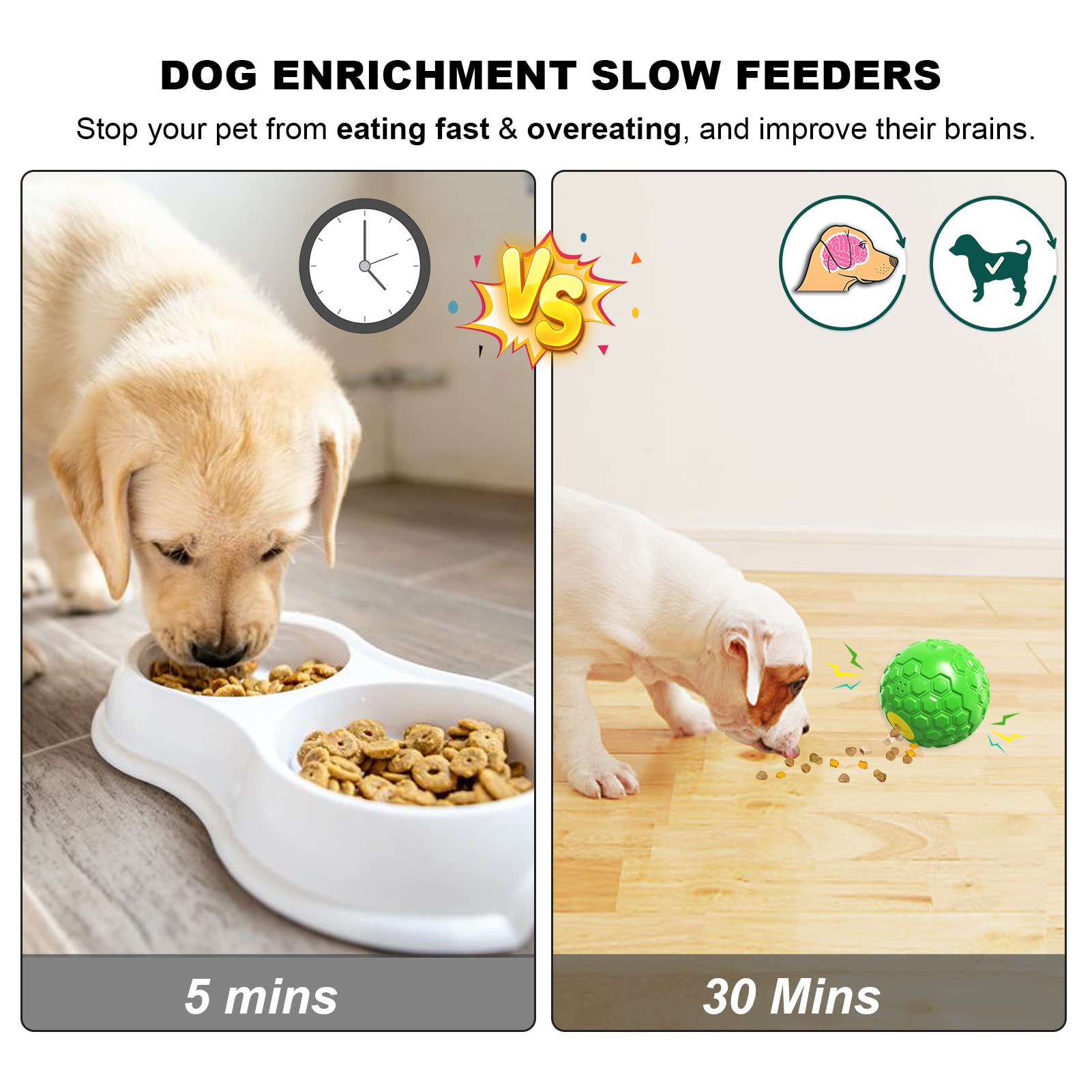 GOLDROC Dog Puzzle Toy - Durable Squeaky Chew Toy for Medium & Large Dogs, Treat Dispenser for Slow Feeding & Interactive Play (