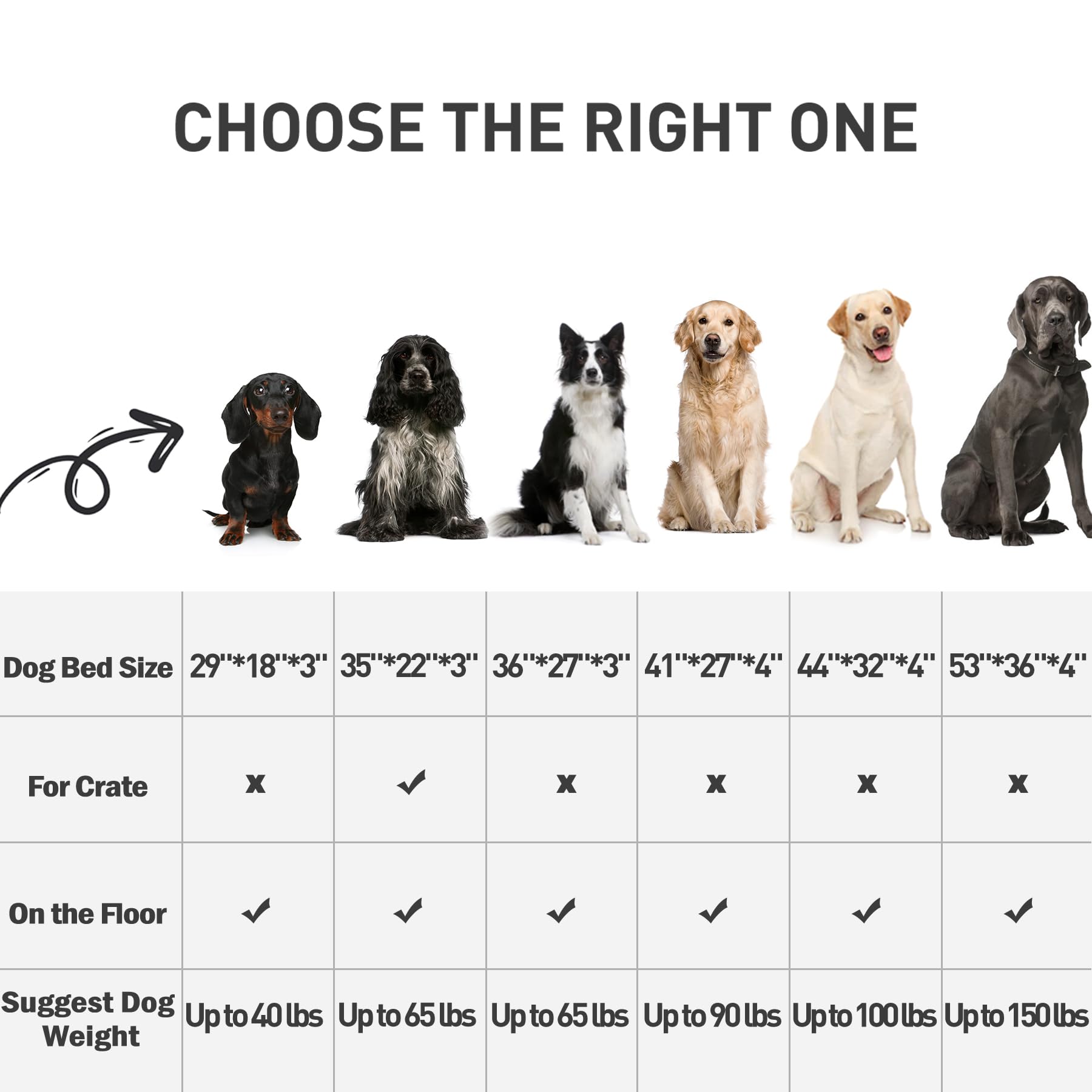 MIHIKK Waterproof Dog Bed Medium Size Dog Orthopedic Dog Beds for Crate with Removable Washable Cover Egg-Crate Foam Pet Pad Mat