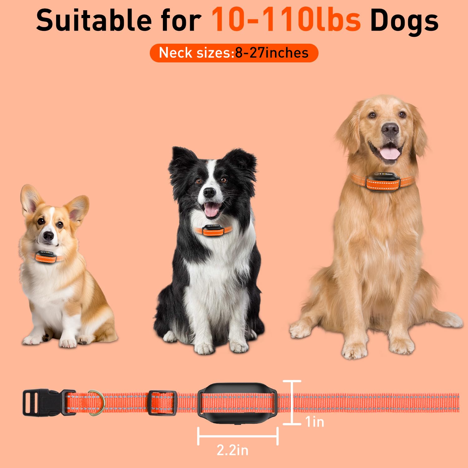 Doglinsen No Shock Dog Training Collar With Controller 3300Ft Range, 9 Style Tones And Vibration For Small Puppy Medium Large Do