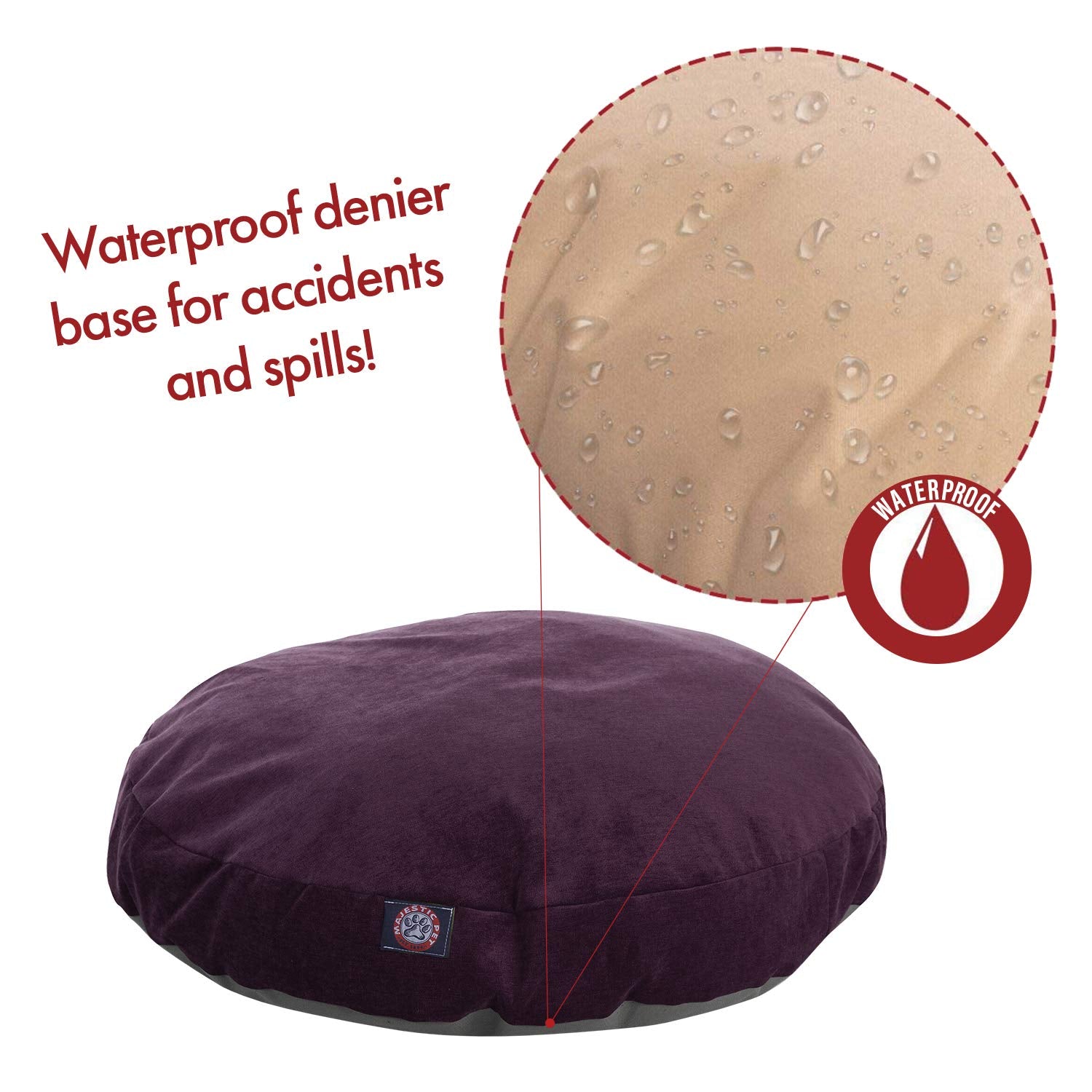 Aubergine Villa Collection Large Round Pet Dog Bed