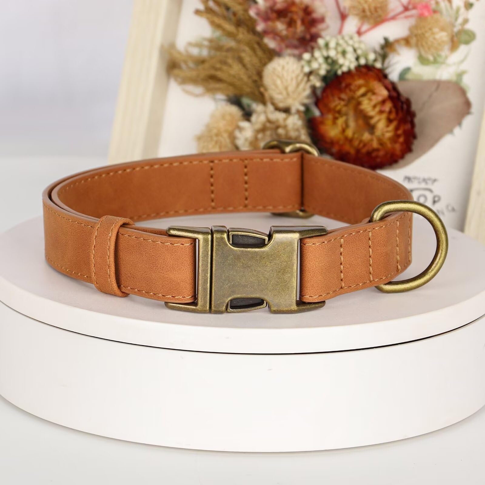 Didog Soft Leather Dog Collar, Durable Quick Released Dog Collars With Metal Buckle, Adjustable Pet Collar Faux Leather For Larg