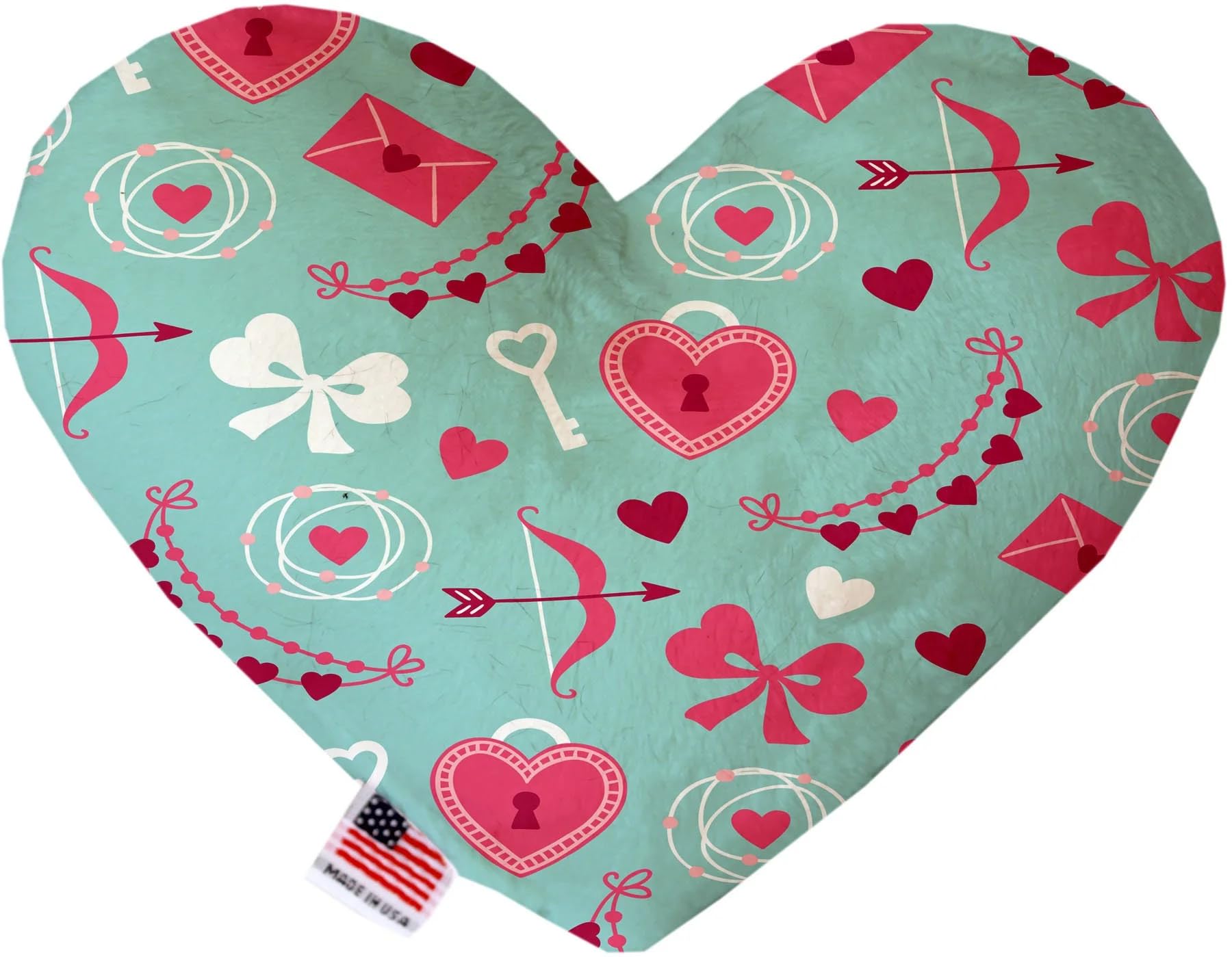 Valentine's Day Pet & Dog Plush Heart or Bone Toy, &quot;Sweet Love Group&quot; (Available in different sizes and 6 pattern options!) Pink WhimsyBirdCages 8&quot; Plush Bone