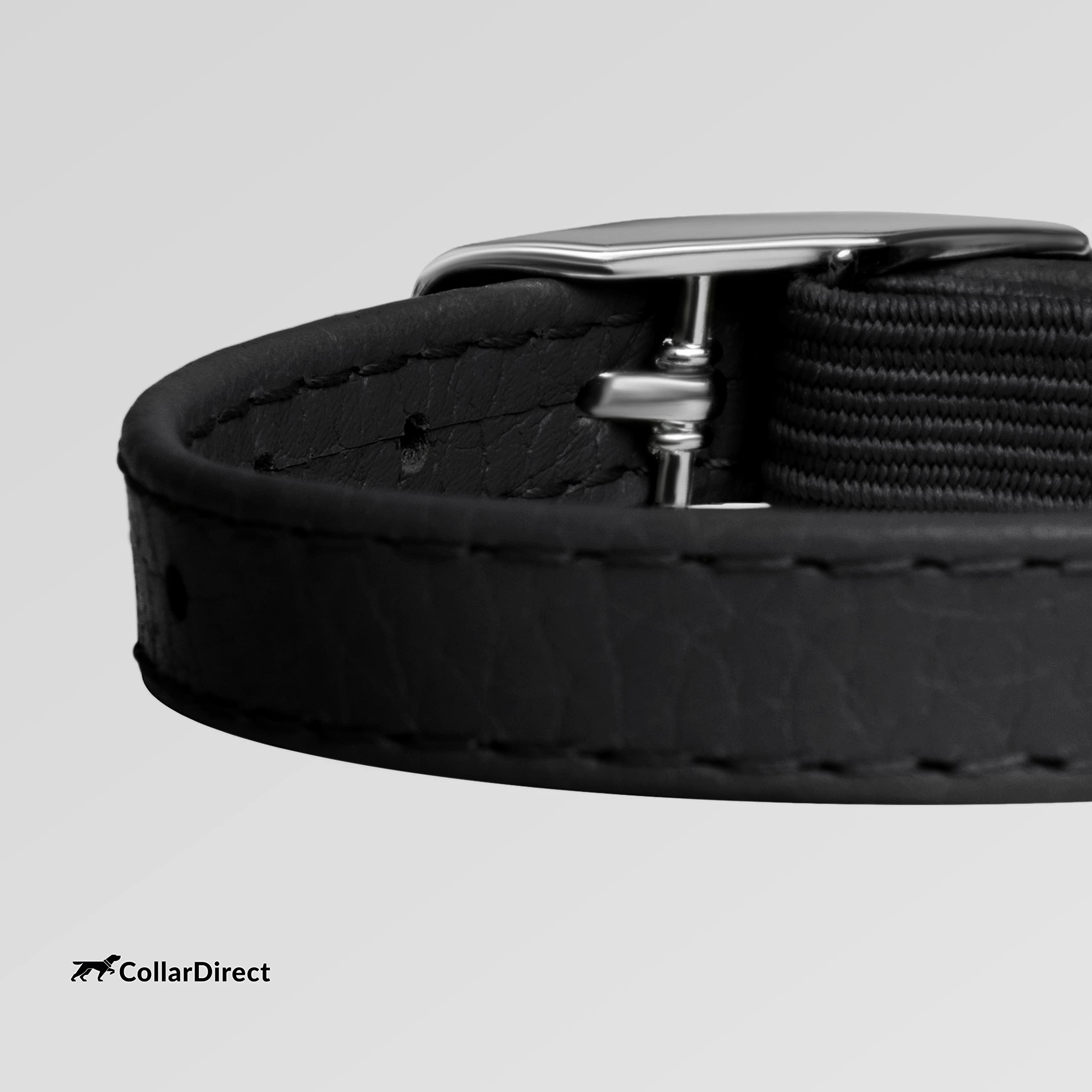 Collardirect Leather Cat Collar, Kitten Collar With Removable Bell Black Blue Red Orange Lime Green (8-11 Inch, Black)