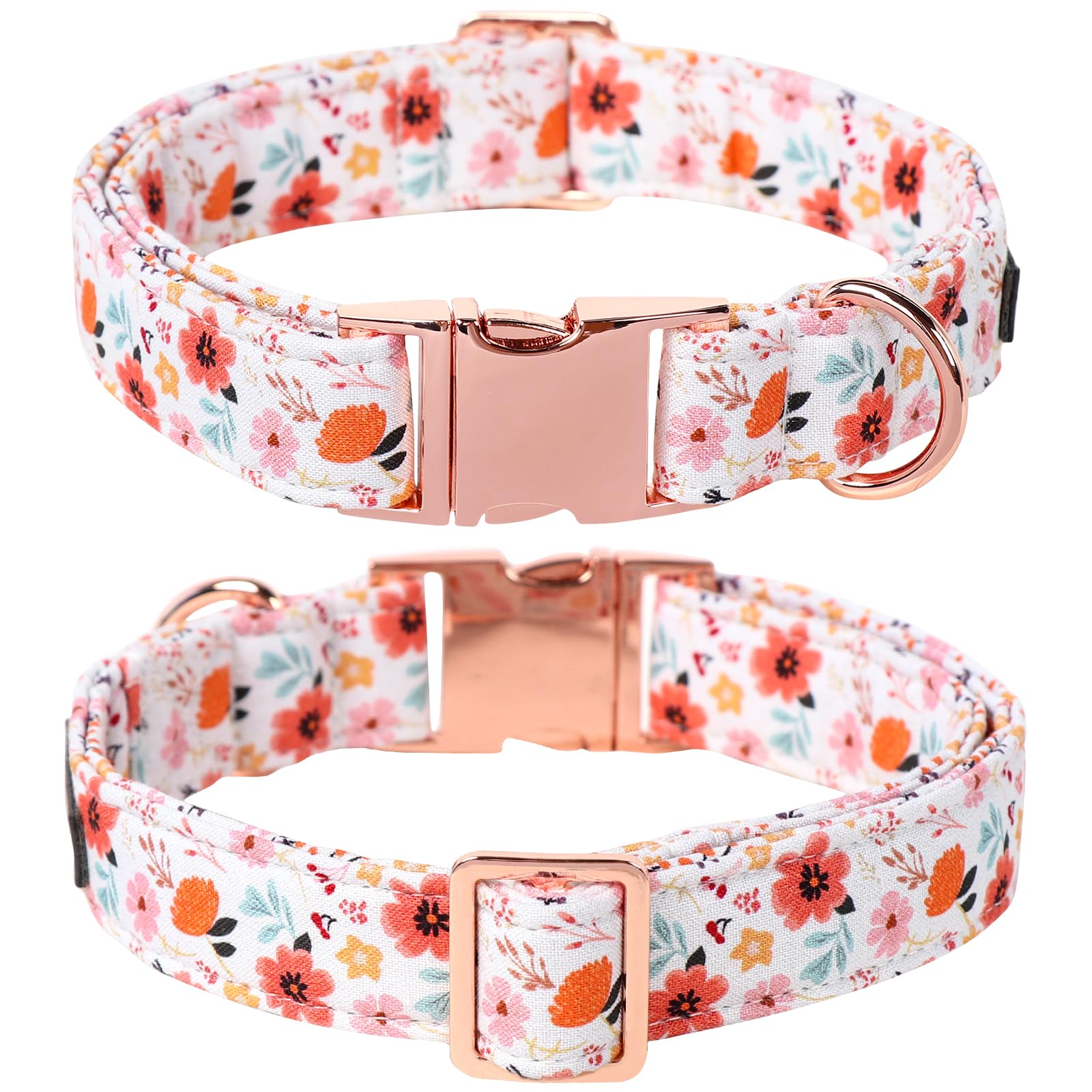 Lionet Paws Dog Collar, Adjustable Cute Collar With Metal Buckle For Male Female Puppies,Summer Flower, Xs, Neck 8-12 Inches