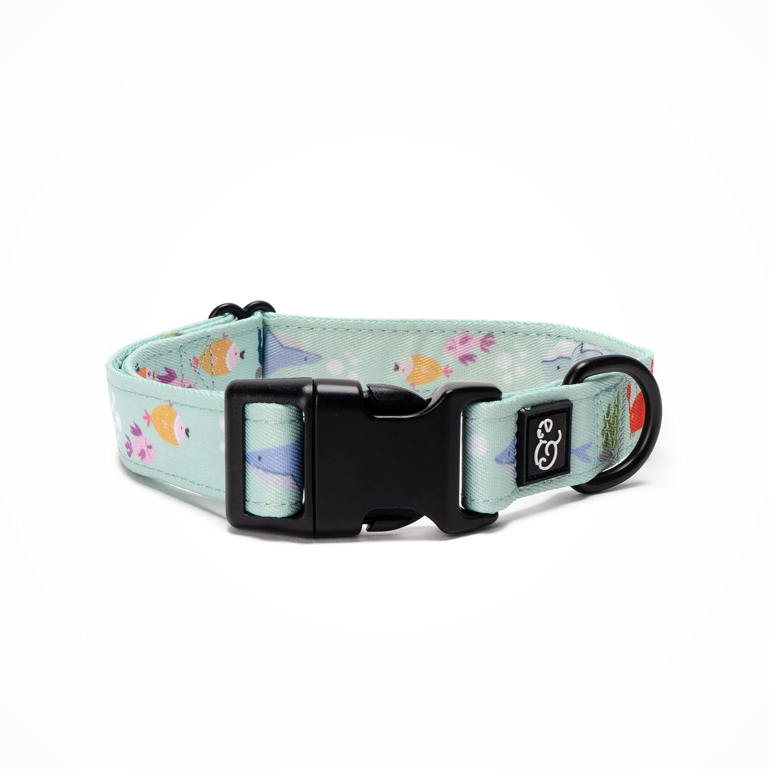 Lucy & Co. Feeling Fintastic Dog Collar - Durable Lightweight Designer Collar For Pets - Adjustable Metal Safety Buckle - Mint G
