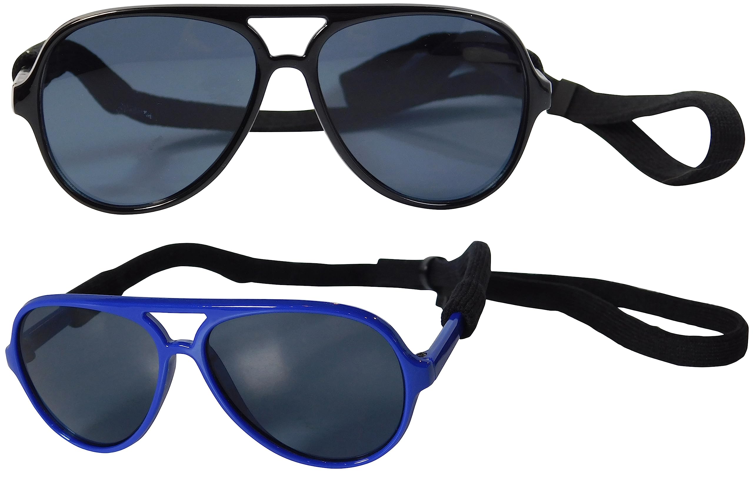 G010 Dog Pet Costume Prop Aviator Sunglasses Medium Breeds 20-40 Lbs (2-Pack Black+Navy Blue)