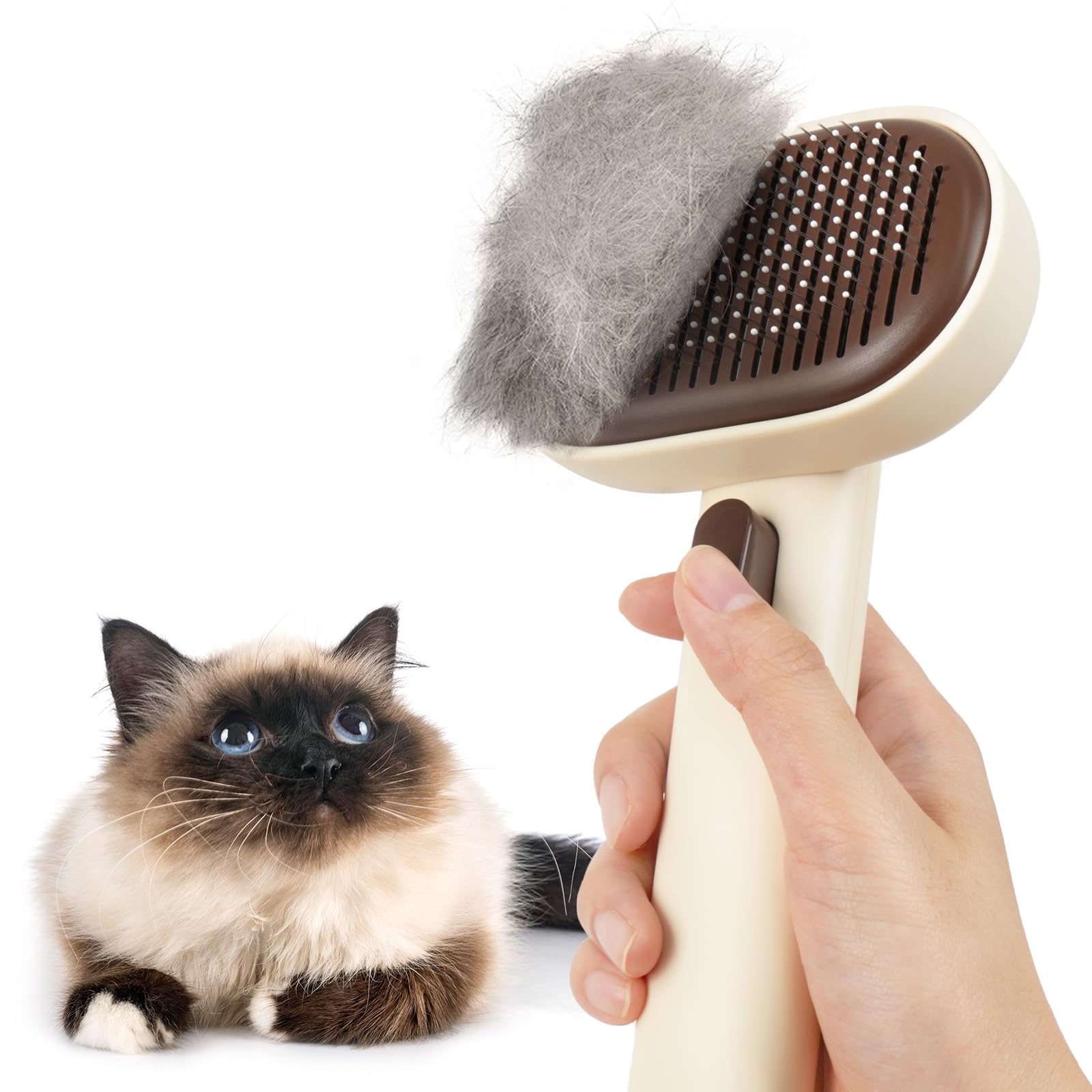 Aumuca Cat Brush For Shedding, Cat Brushes For Indoor Cats, Cat Brush For Long Or Short Haired Cats, Cat Hair Brush Cat Grooming