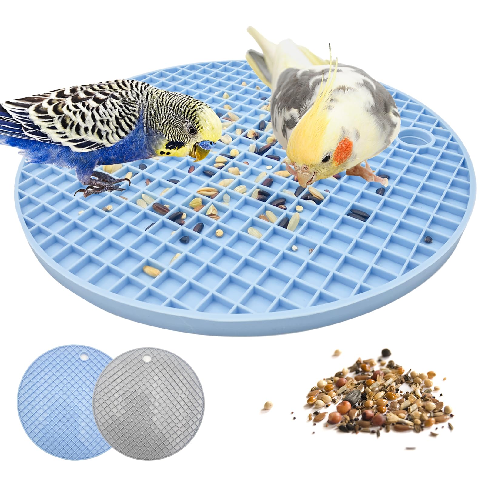 2Pcs Bird Foraging Toys Puzzle,Bird Slow Feeder Mats, Extend Feeding Time with Interactive Foraging Toys,Enrichment Toys for Par