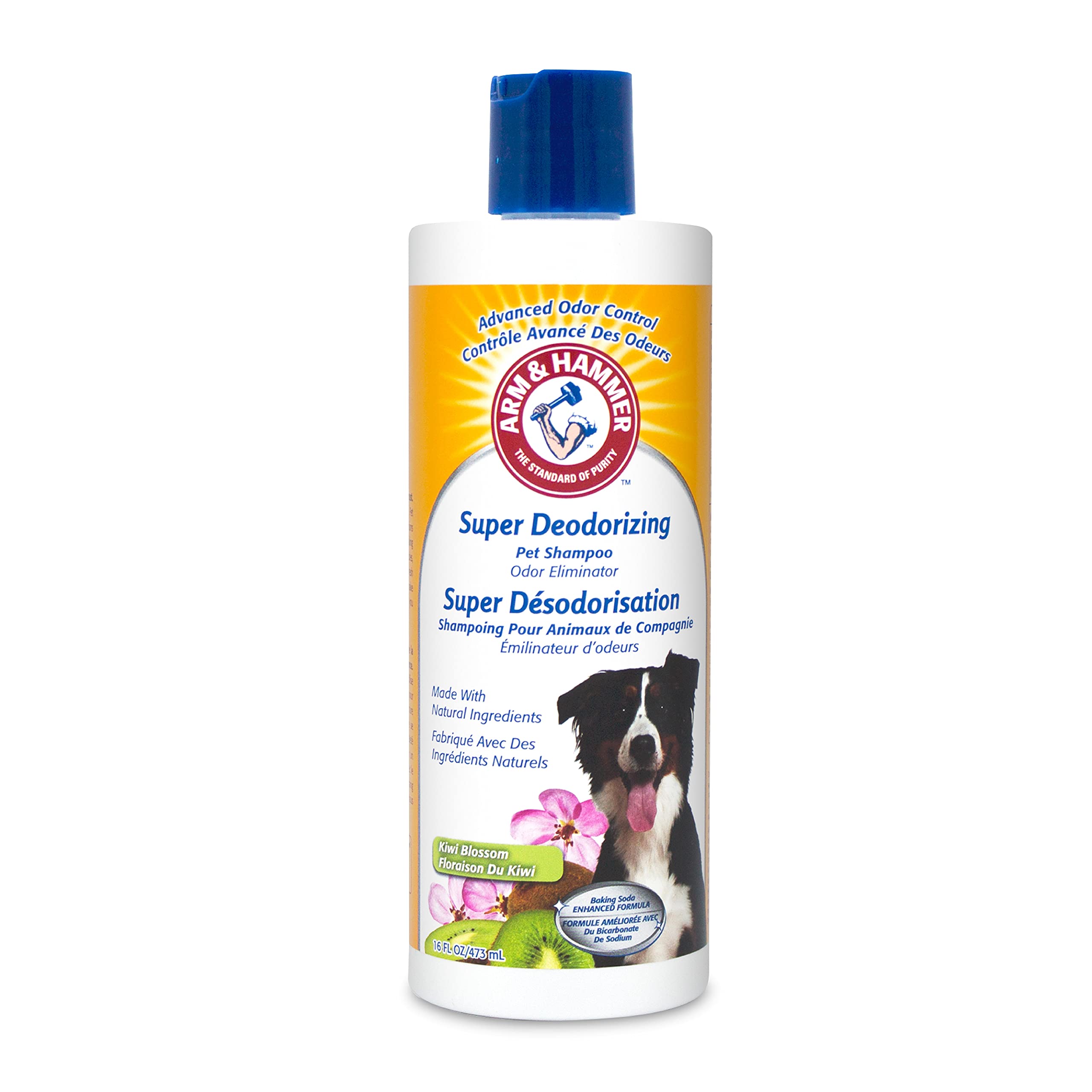 Arm & Hammer For Pets Super Deodorizing Shampoo For Dogs | Best Odor Eliminating Dog Shampoo | Great For All Dogs & Puppies, Fresh Kiwi Blossom Scent, 16 Oz