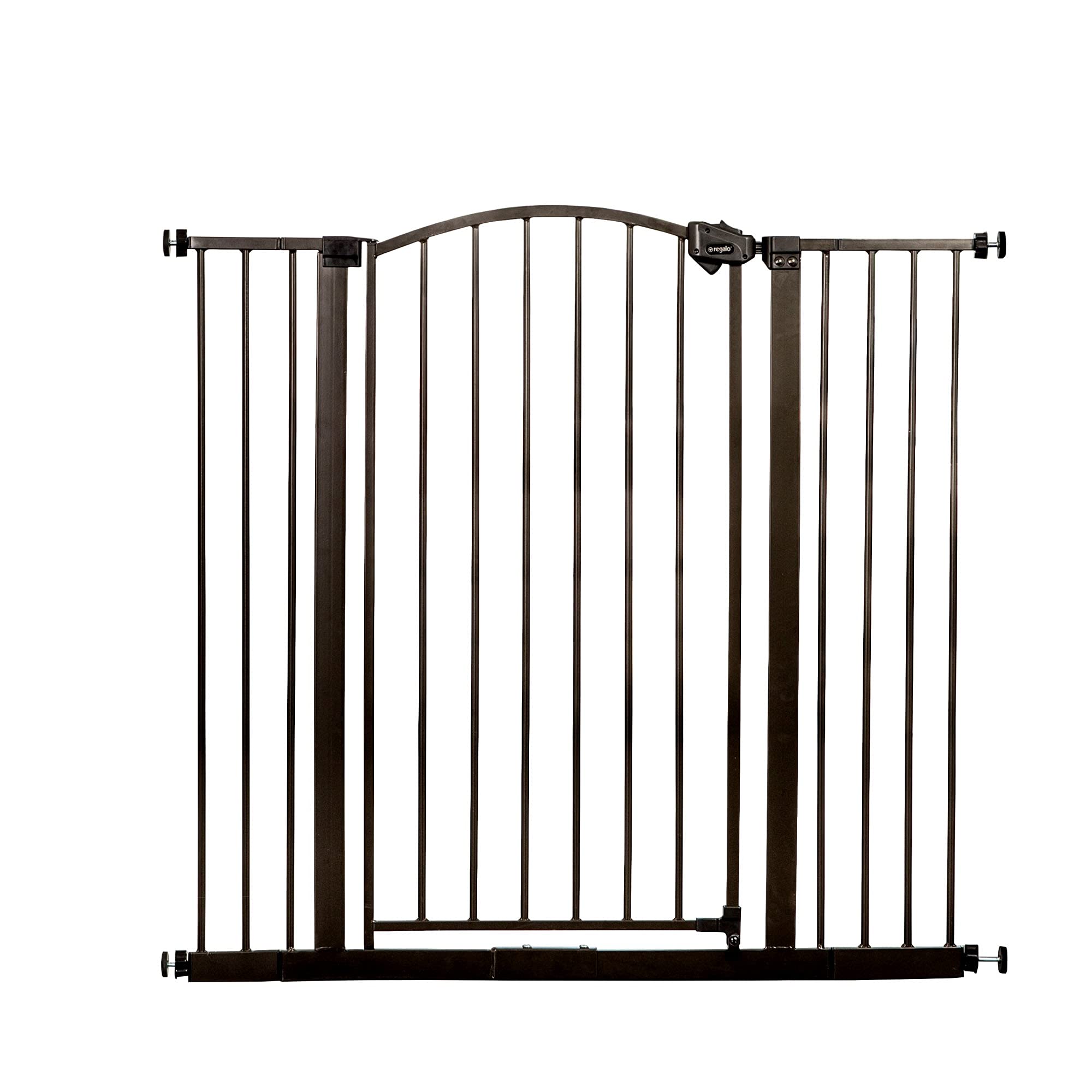 Regalo Easy Step Extra Tall Arched Décor Walk Thru Baby Gate, Includes 4-Inch Extension Kit, 4 Pack Pressure Mount Kit And 4 Pack Wall Mount Kit, Bronze, 36-Inches Tall (Pack Of 1)
