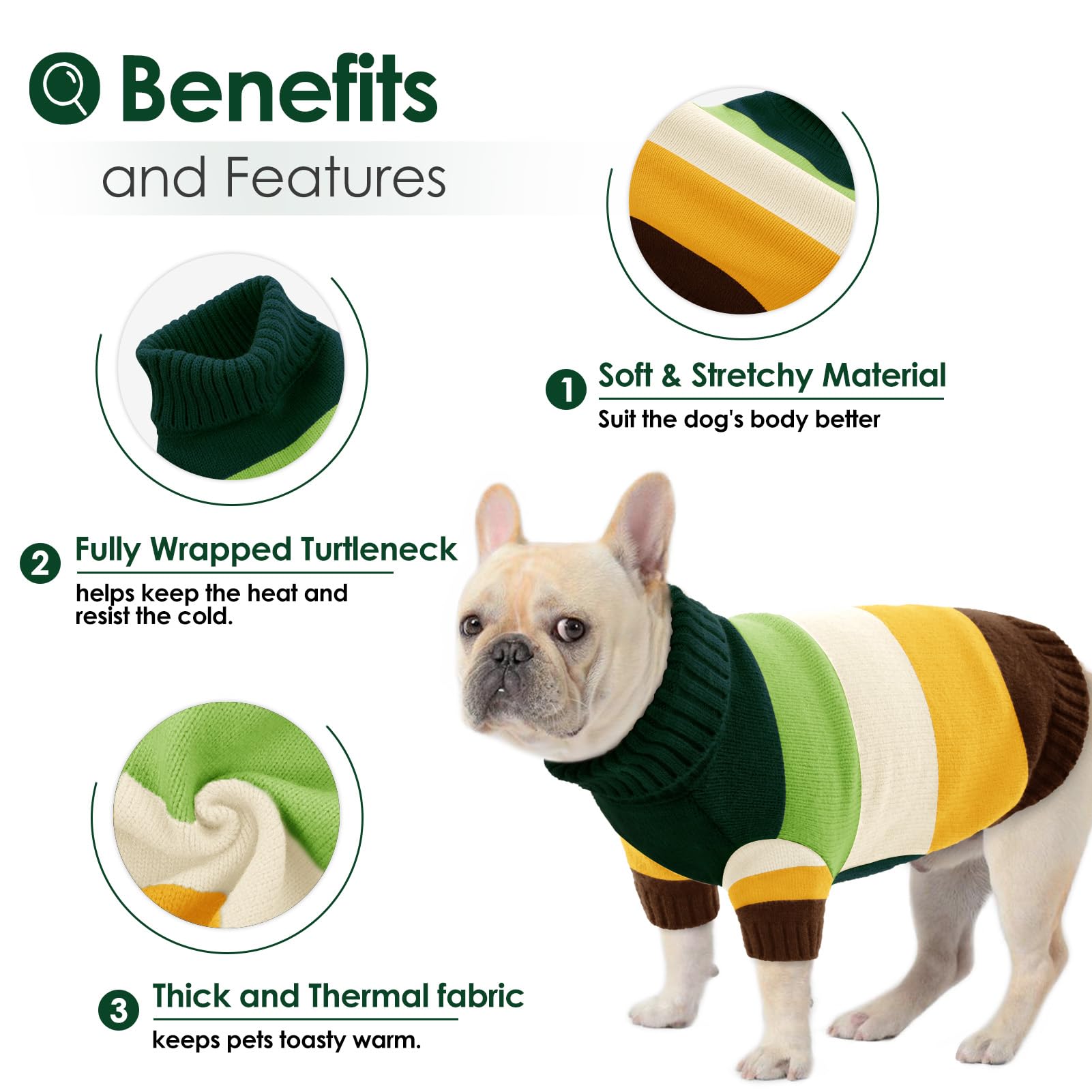 AOFITEE Small Dog Sweater, XS for Girls Boys, Stretchy Turtleneck for Small Dogs, Warm XSmall Fall Sweatwer, Doggie Sweaters for