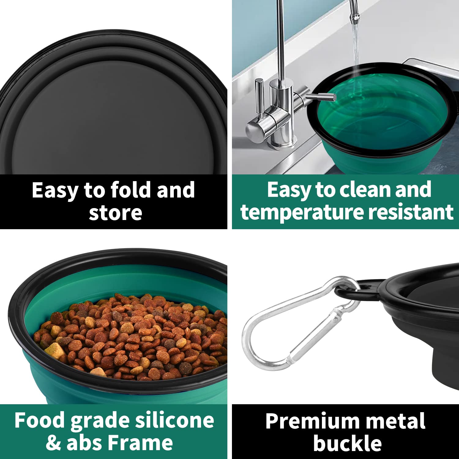 Collapsible Dog Bowls-2 Pack Large Size For Large/Medium Dogs, Dog Travel Water Bowl, Dog Cat Portable Water Bowl, Dog Pet Feedi