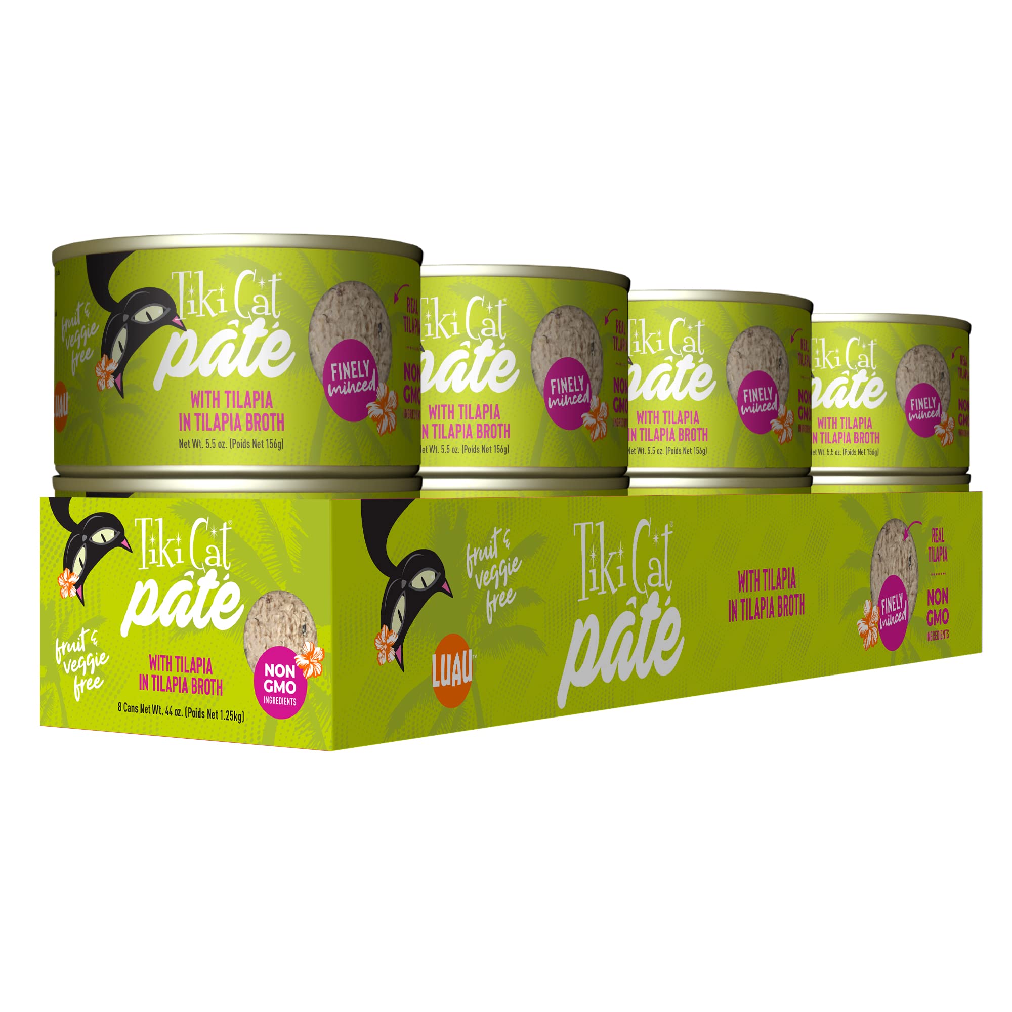 Tiki Cat Luau Pate, Tilapia Recipe in Tilapia Consumme, Grain-Free Balanced Nutrition Wet Canned Cat Food, for All Life Stages,