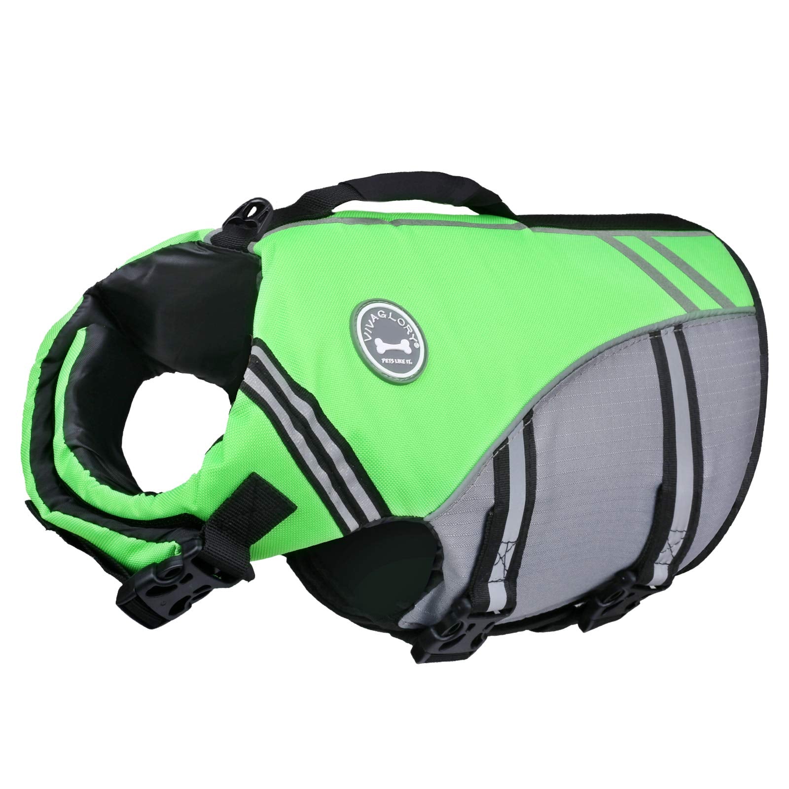 Vivaglory Sports Style Dog Life Jacket With Extra Flotation, Adjustable & Durable Swim Life Vest With Secure Fastening System Fo