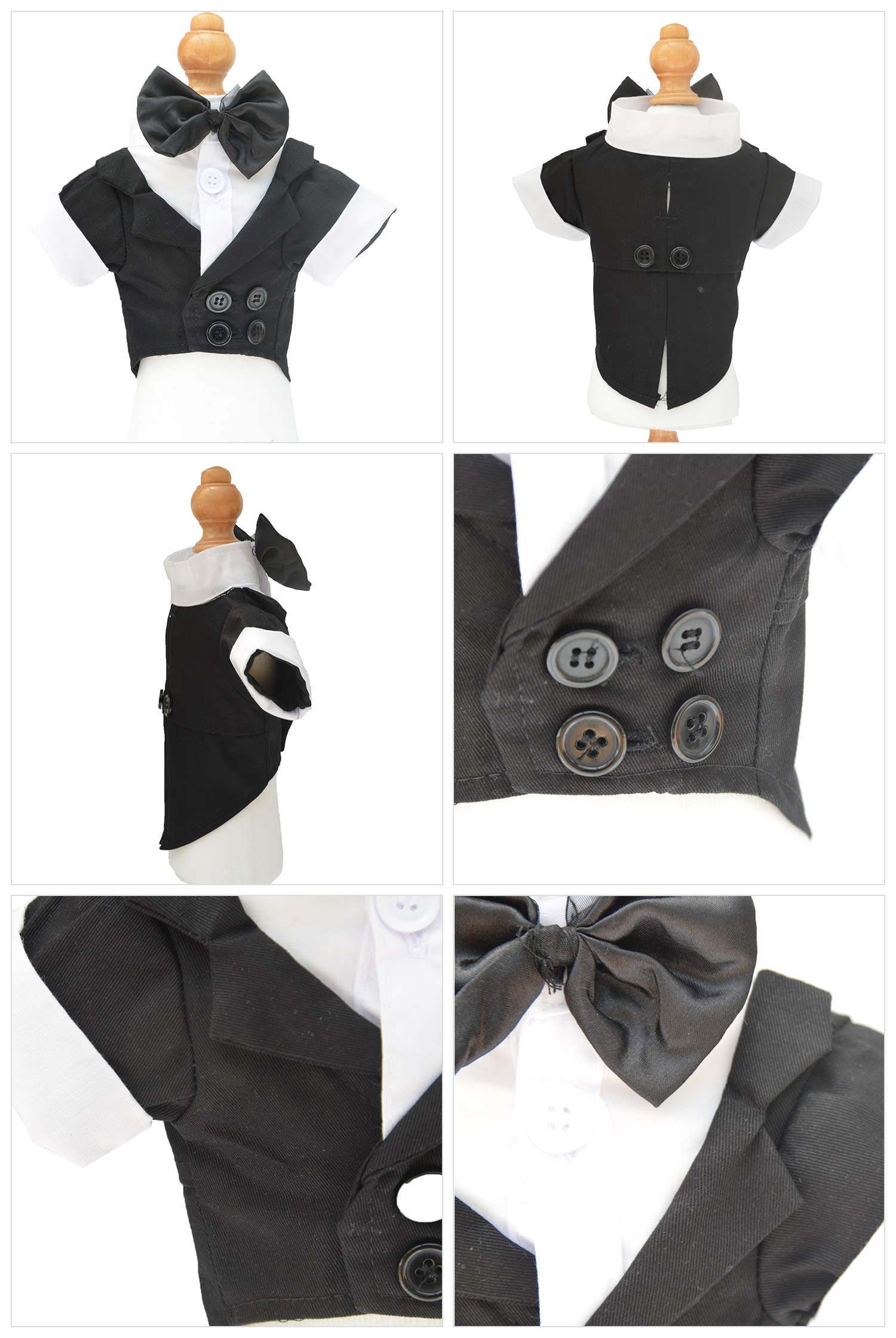 Lovelonglong Pet Costume Dog Suit Formal Tuxedo With Black Bow Tie For Large Dogs Labrador Clothing L-L