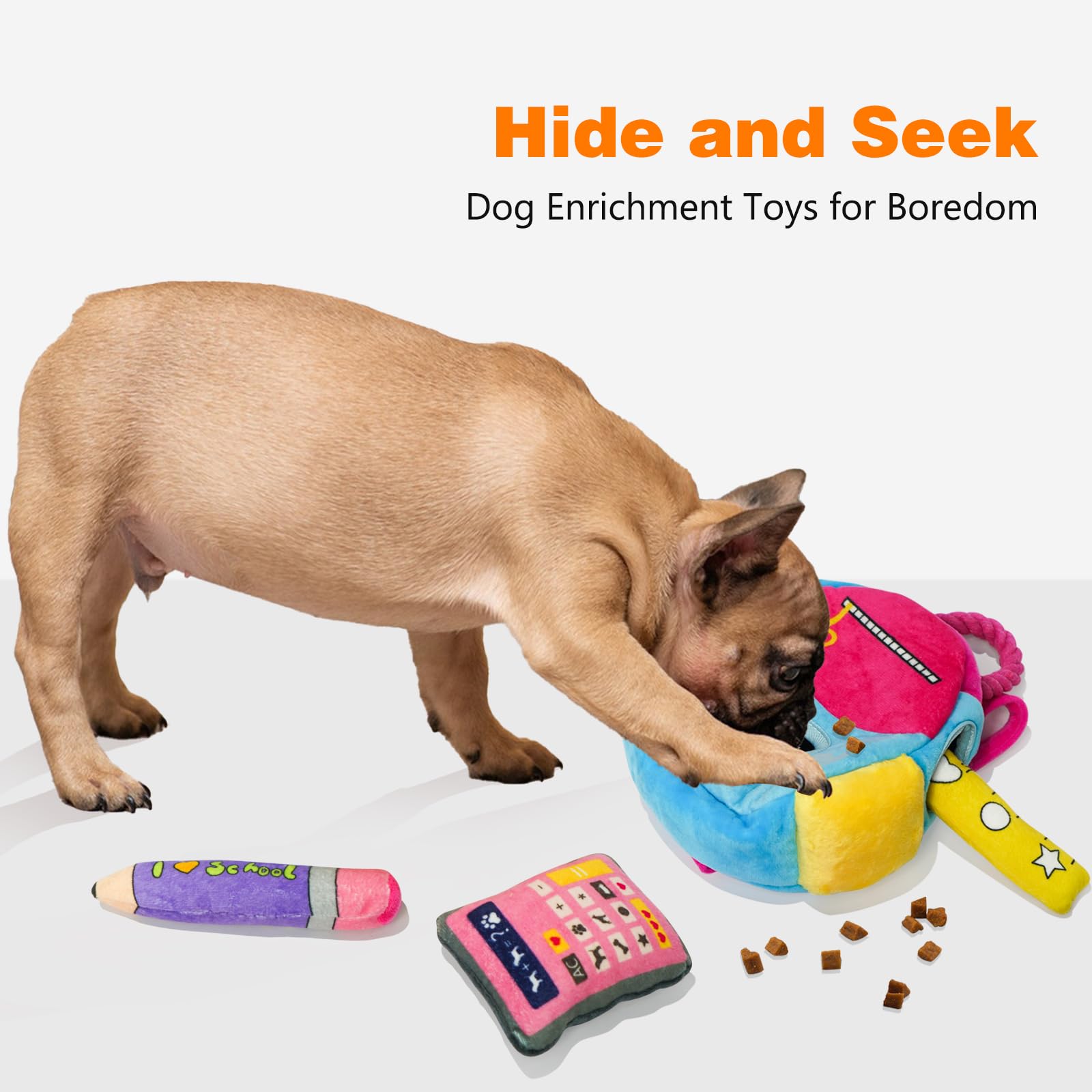 Lepawit Hide and Seek Dog Toys, Squeaky Interactive Puzzle Dog Toys for Boredom and Stimulation, Dog Enrichment Toys with Rope f