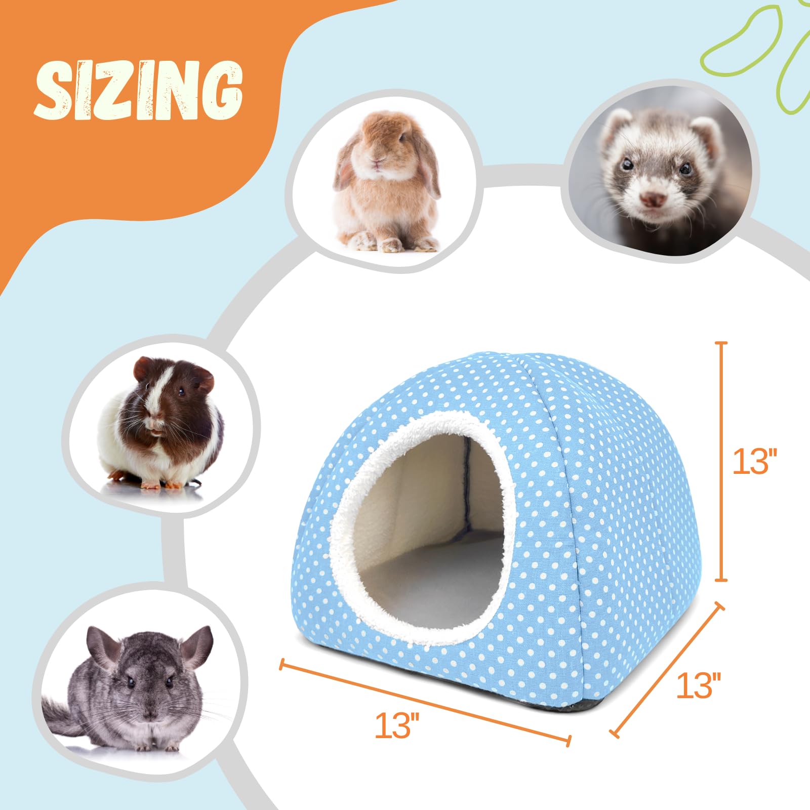 Tierecare 2 Pack Rabbit Hideout Large Bunny Bed Washable Rabbit House And Hideout Fleece Guinea Pig Hiding Hut For Indoor Bunnie