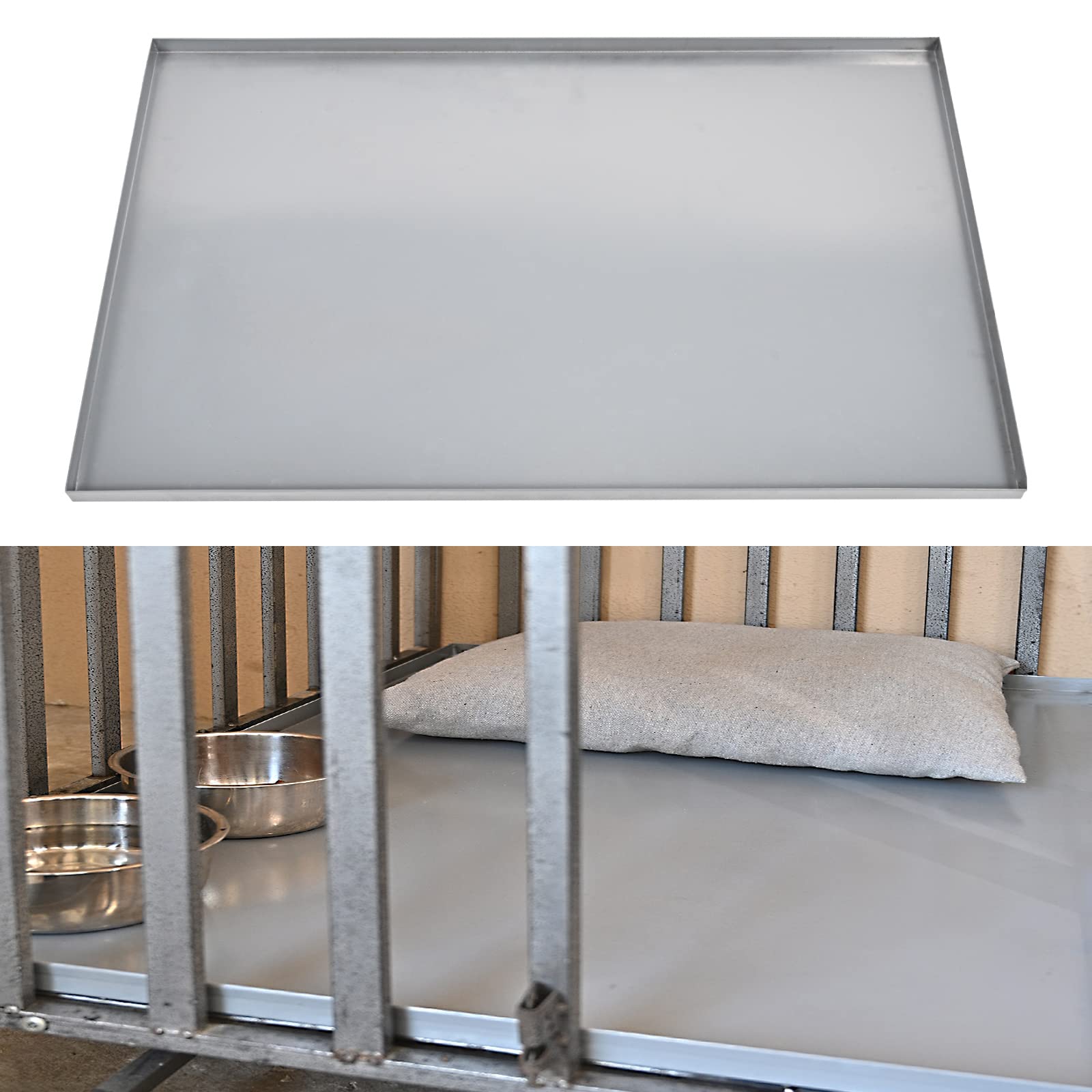 Icitywall 35X21.63X1 Replacement Tray For Dog Crate, Galvanized, Chew-Proof And Crack-Proof Dog Kennel Tray Replacement
