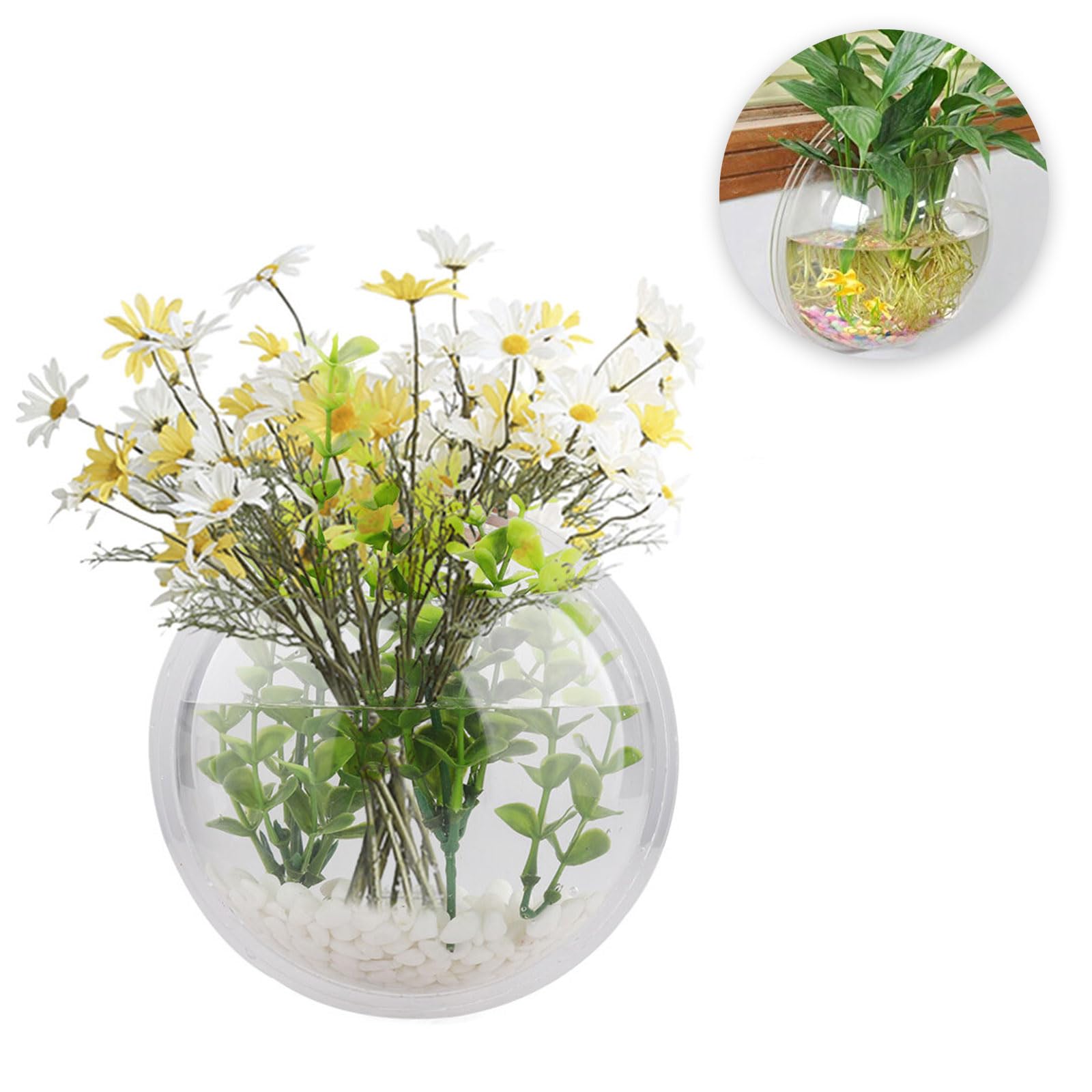 Acjryo 2Pack Wall Hanging Fish Tank,Mounted Fish Bowl Betta Tank Fish Plant Tanks Hanging Fish Bowl Plant Vase Home Decoration Pot