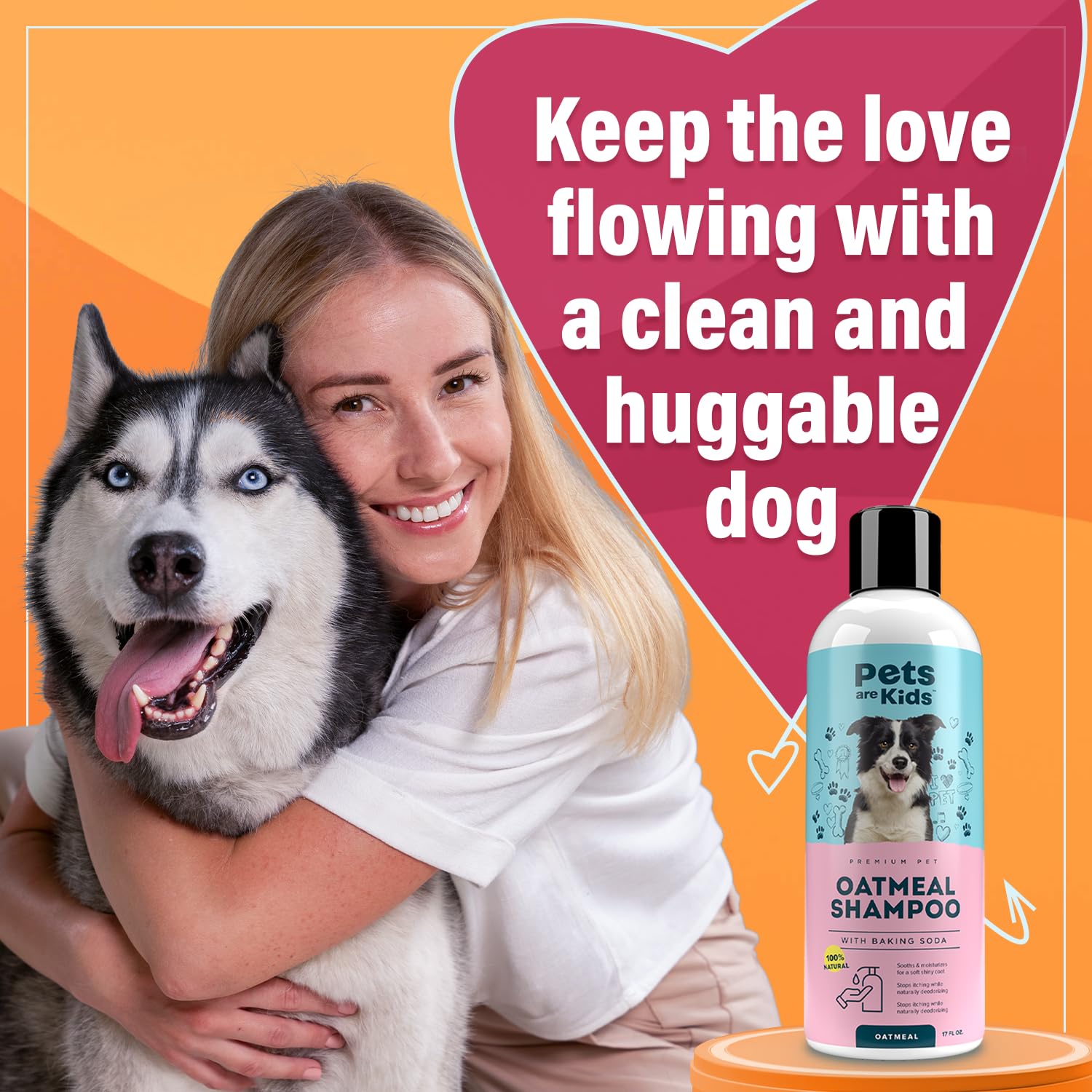 Pets Are Kids Too Oatmeal Dog Shampoo Baking Soda Hypoallergenic Anti Itch Moisturizing Soothing Deodorizing Pet Care Safe Puppy