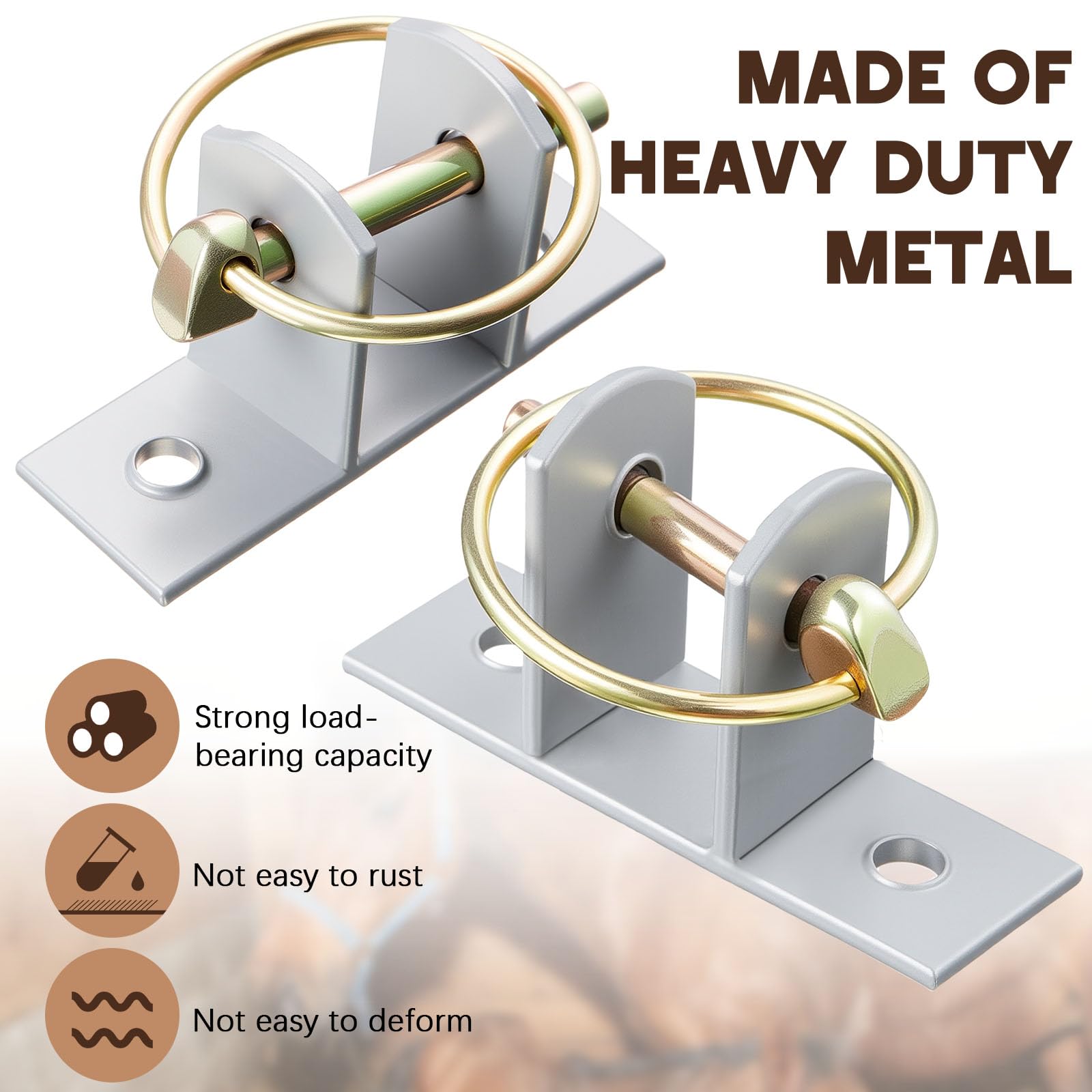 Otoolling 8 Pcs Water Bucket Hooks for Horses with Pin Heavy Duty Wall Mounted Horse Feed Bucket Hangers Holders Metal for Horse