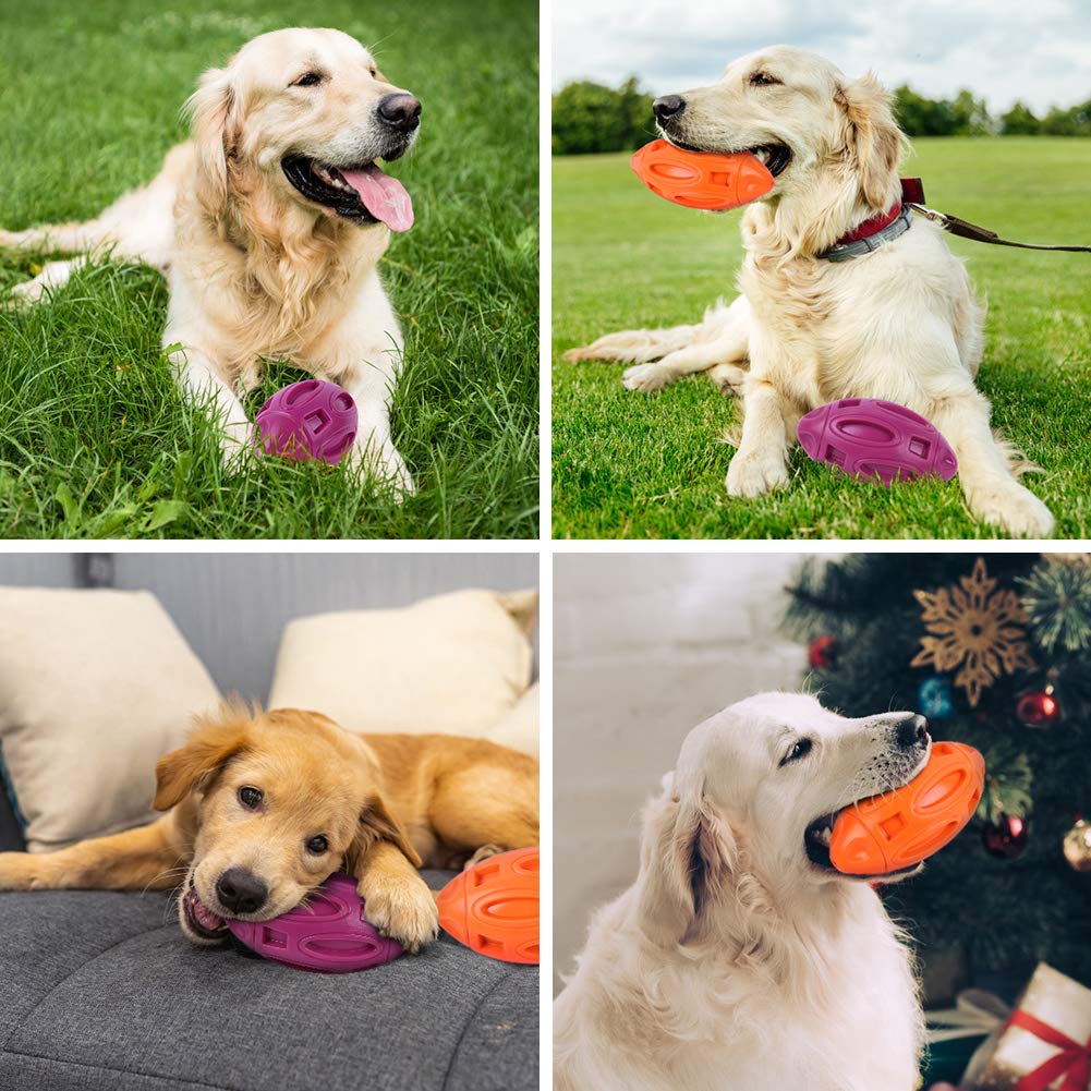 2 Pack Squeaky Dog Toys For Aggressive Chewers Large Medium Small Puppy Interactive Dog Chew Toy Durable Rubber Indestructible T