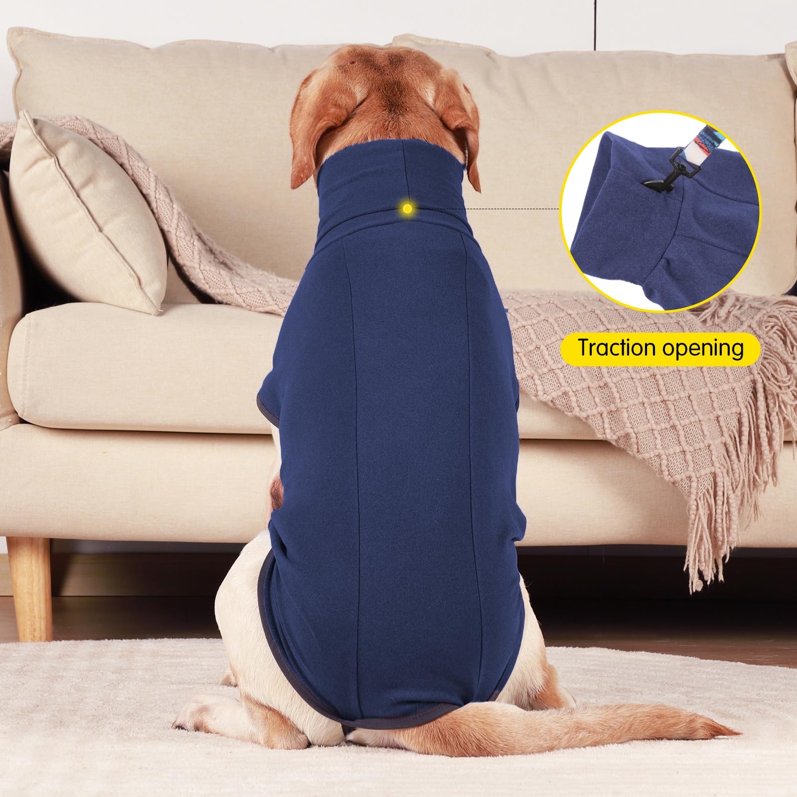 Dog Sweater Pullover Cold Weather Vest For Dogs Dog Sweatshirt & Jacket For Indoor And Outdoor Use (Small, Navy Blue)