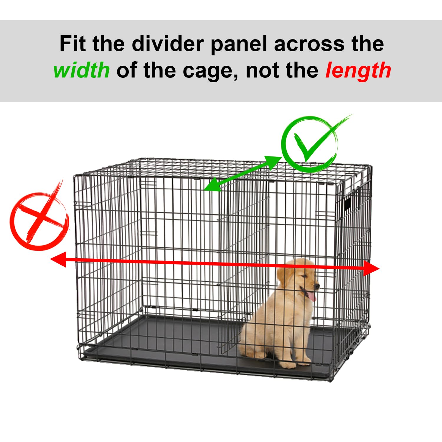 MidWest Homes for Pets Black Dog Crate Divider Panel for 42-inch Crates, Fits Models 1642, 1642DD, 742UP - 27.96L x 17