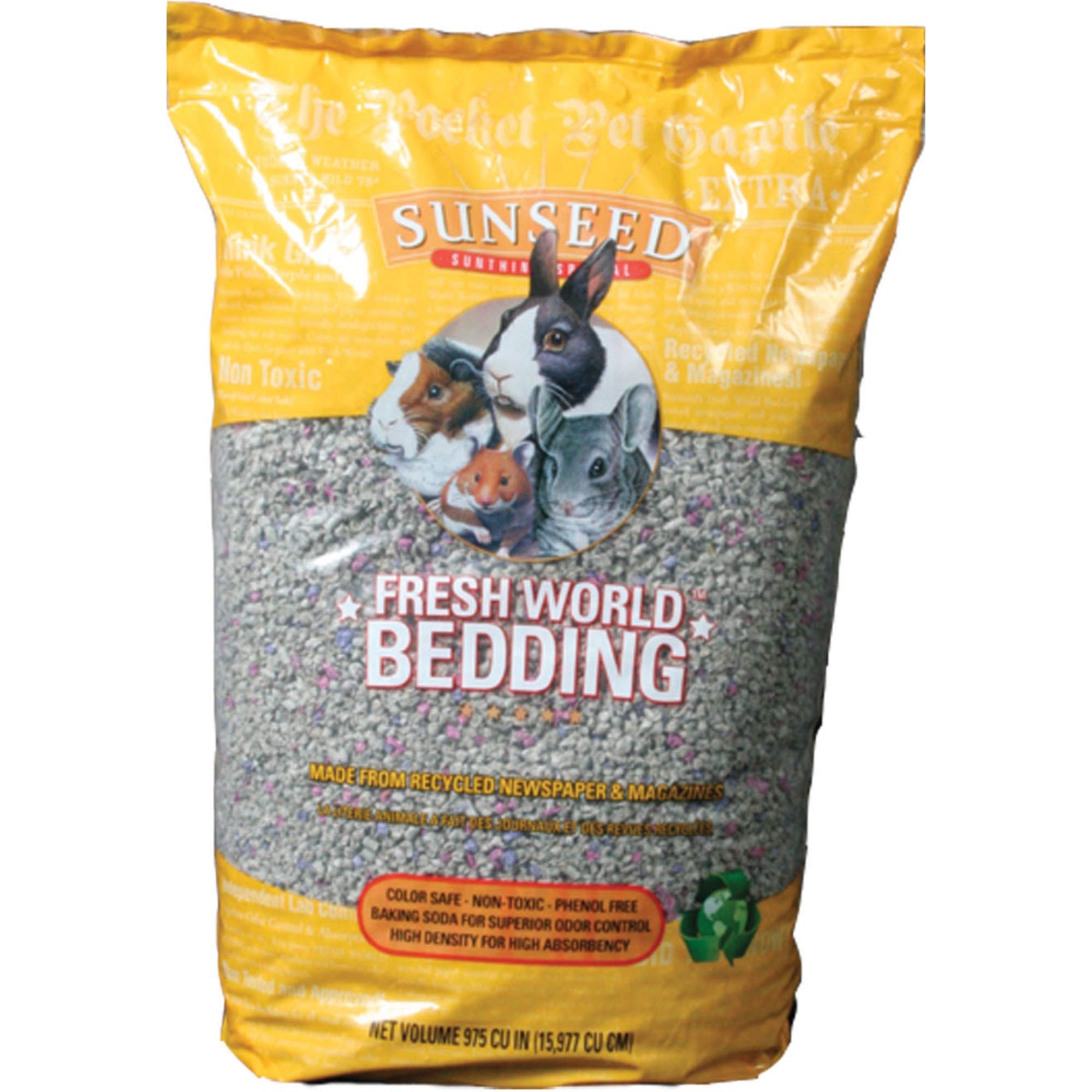 Sunseed Fresh World Bedding - 975 Cubic Inch - Gray Fleck